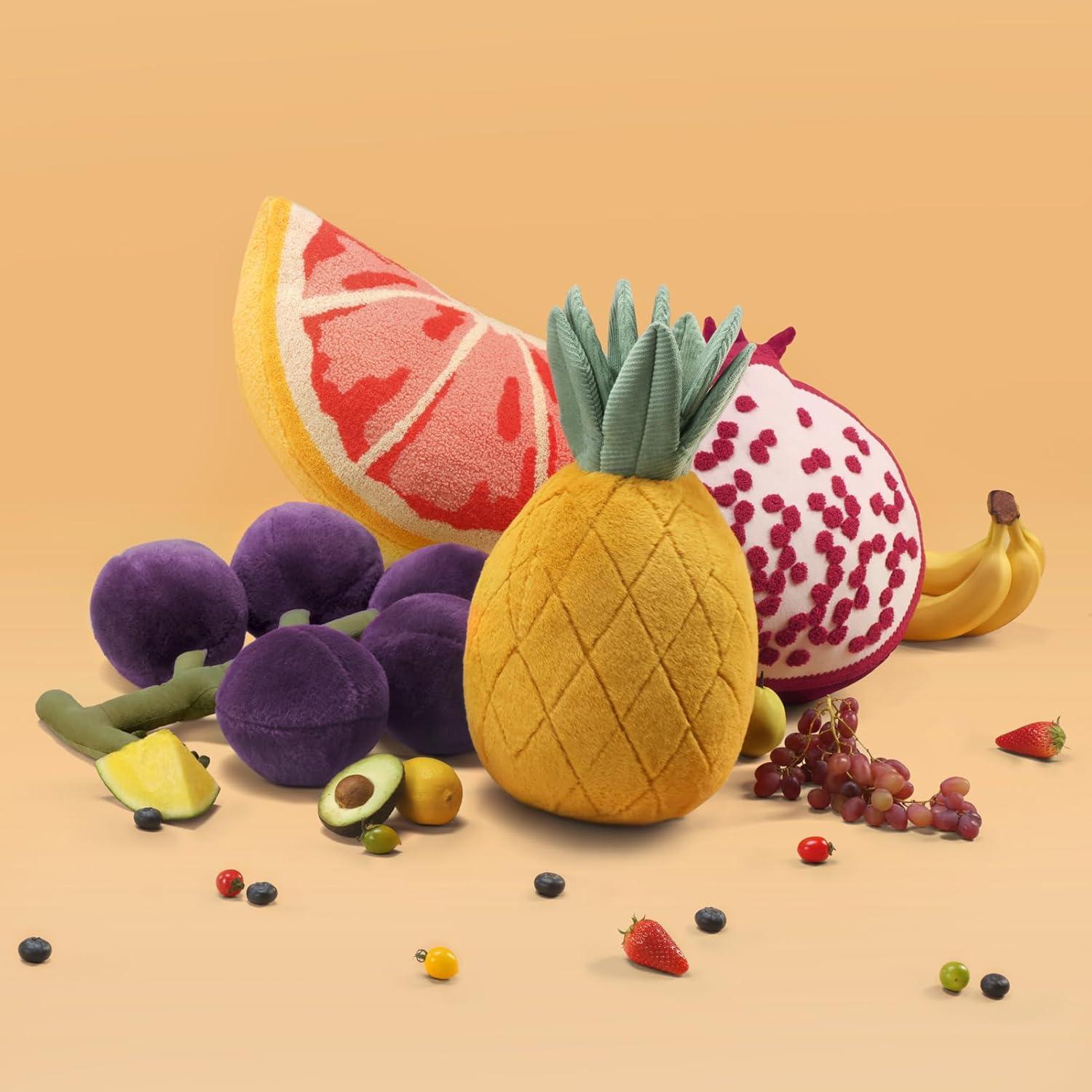 Phantoscope Fruit Shaped Pillows Series Lemon Shaped Throw Pillow, Fun Home Decor of Fruit Themed Shaped Cushions, Decorative Shaped Pillow for Couch Bed and Chair, Yellow, 10 x11.5 inches