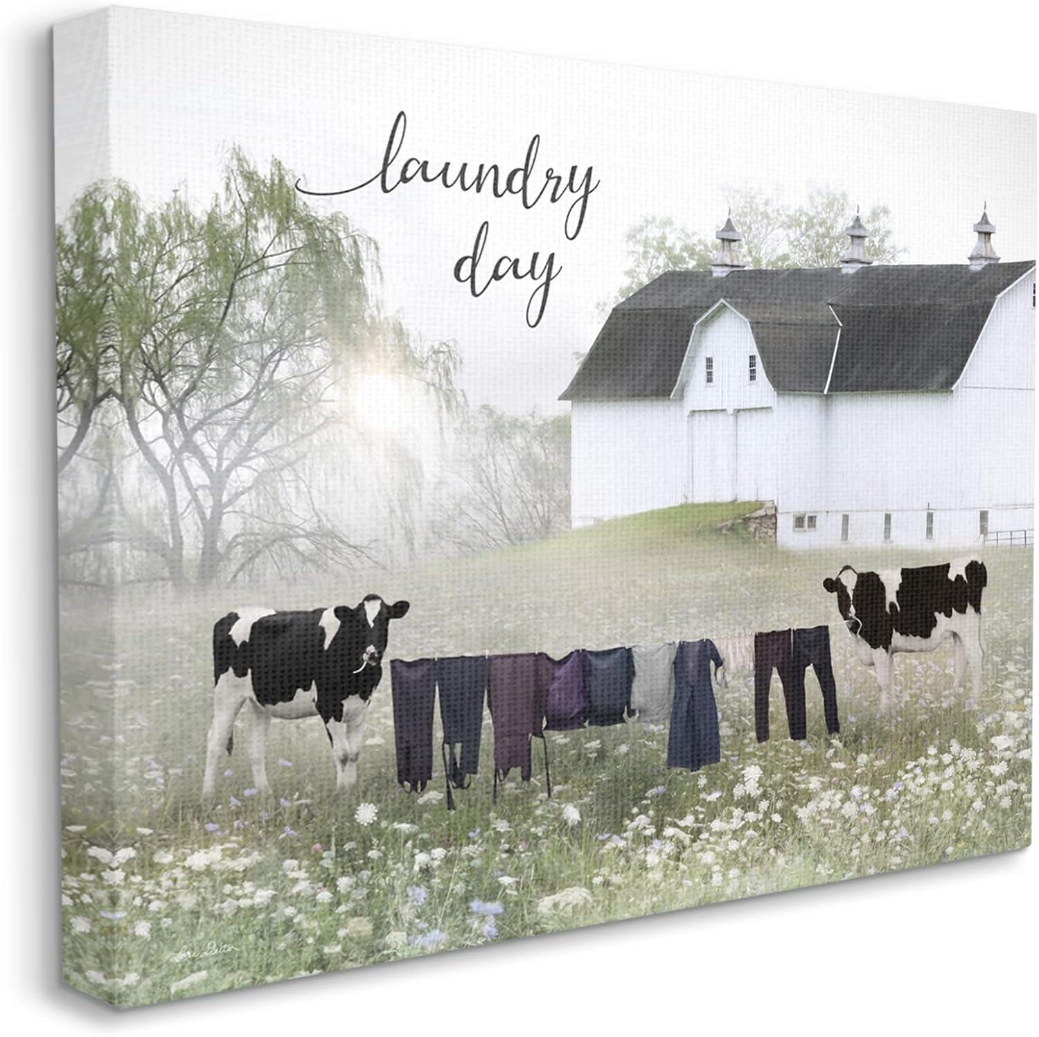 " Laundry Day Rural Cows Meadow " by Lori Deiter