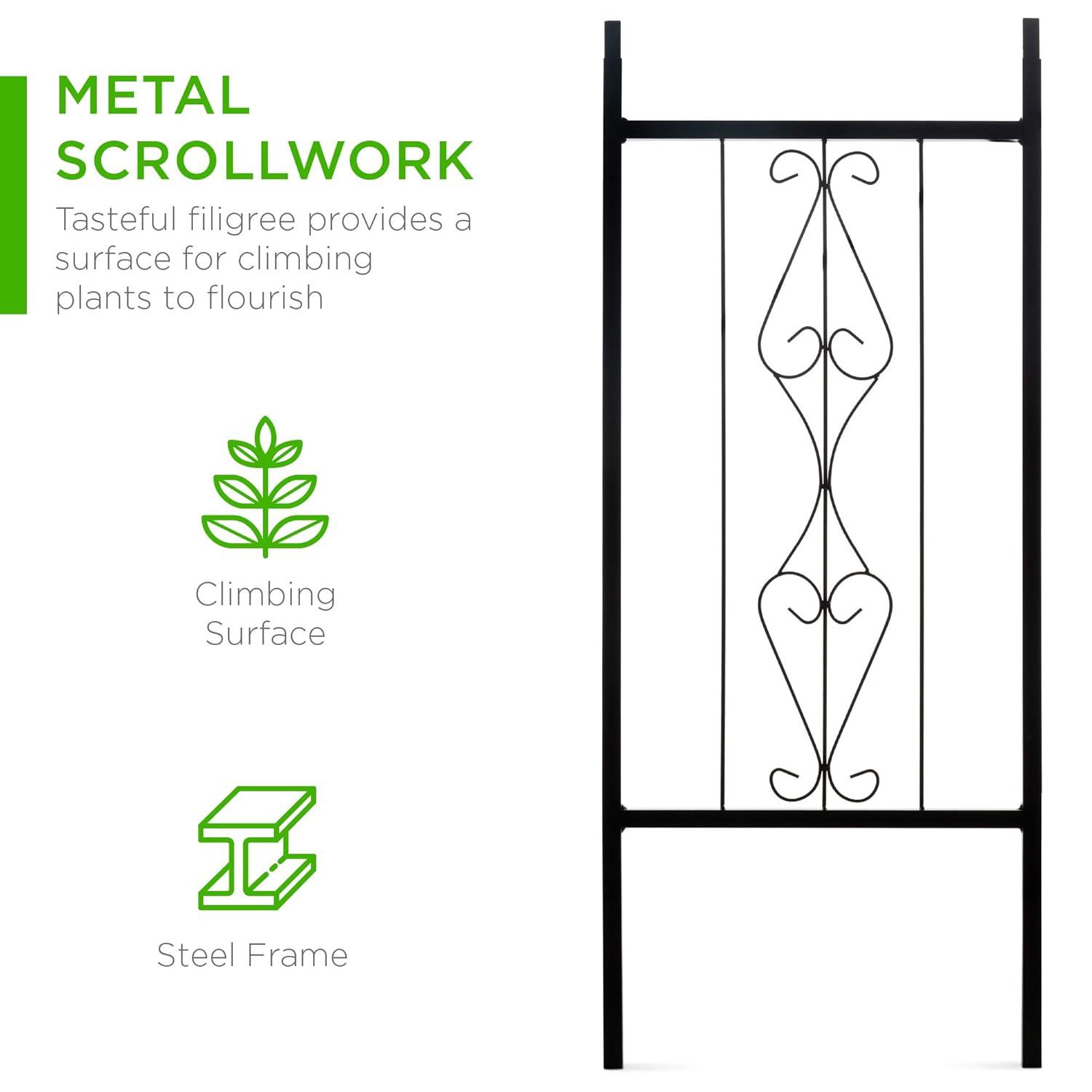 Best Choice Products 92 in. Steel Garden Arch Arbor Outdoor Trellis for Garden, Climbing Plants with Wire Lattice