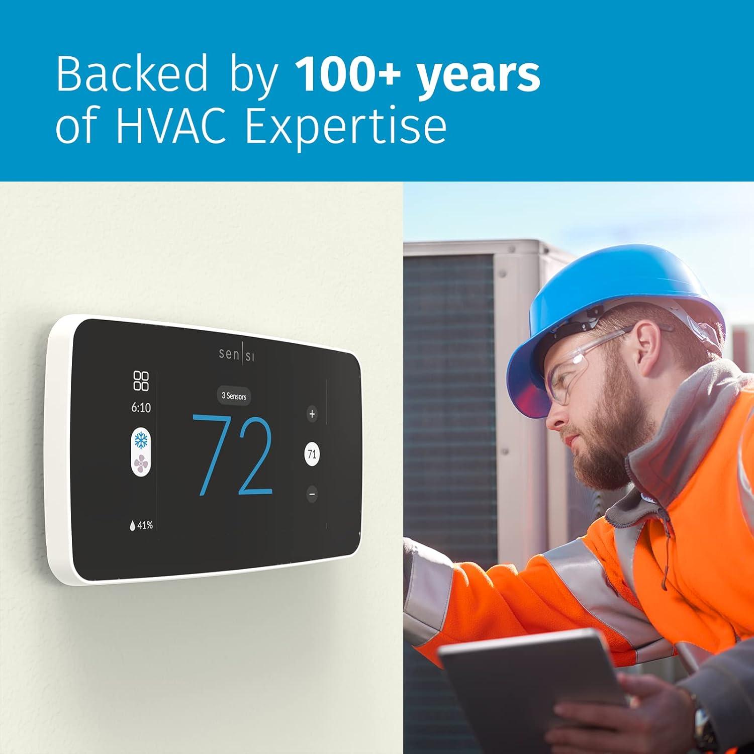 Sensi Touch 2 Black Programmable Smart Thermostat with LCD Display