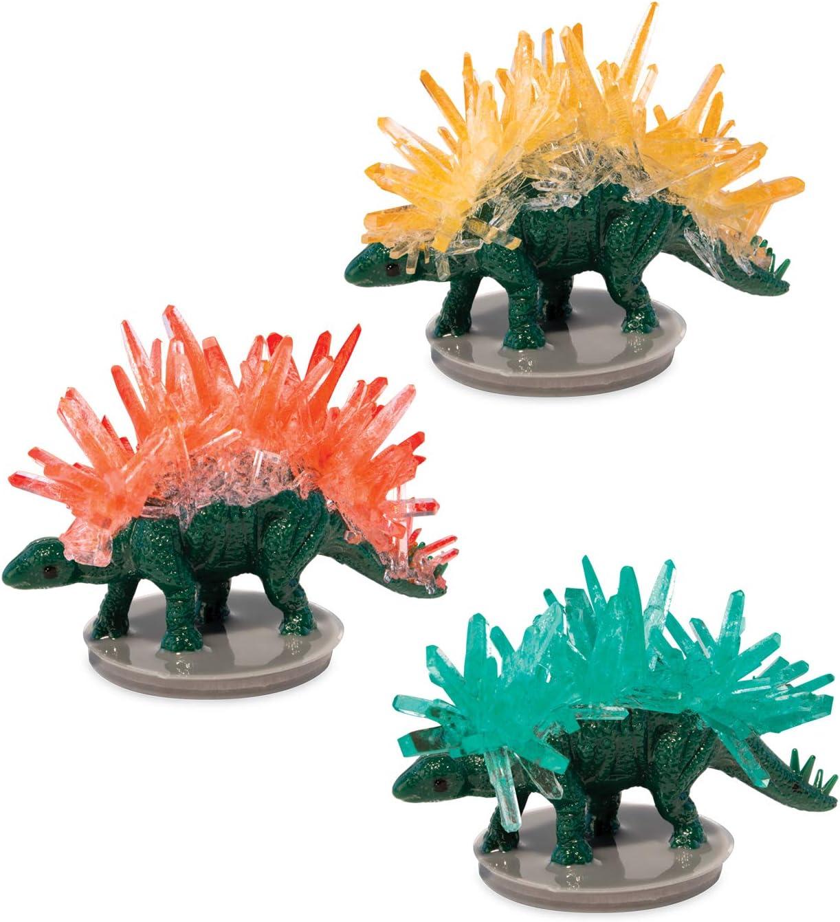 Colorful Crystal Growing Dinosaur Figurine Set - 3 Pack