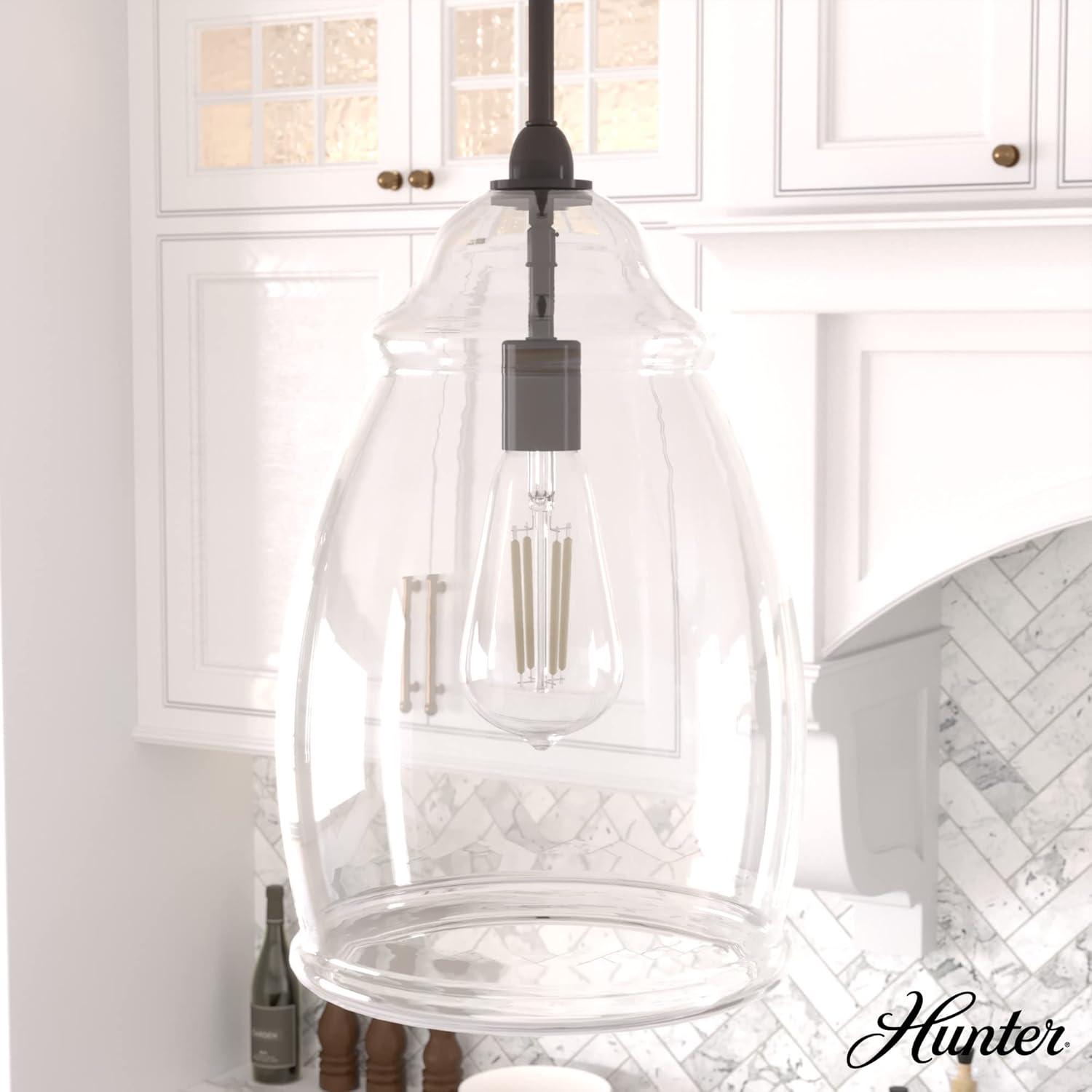 Dunshire Noble Bronze Small Pendant Light with Clear Glass Shade