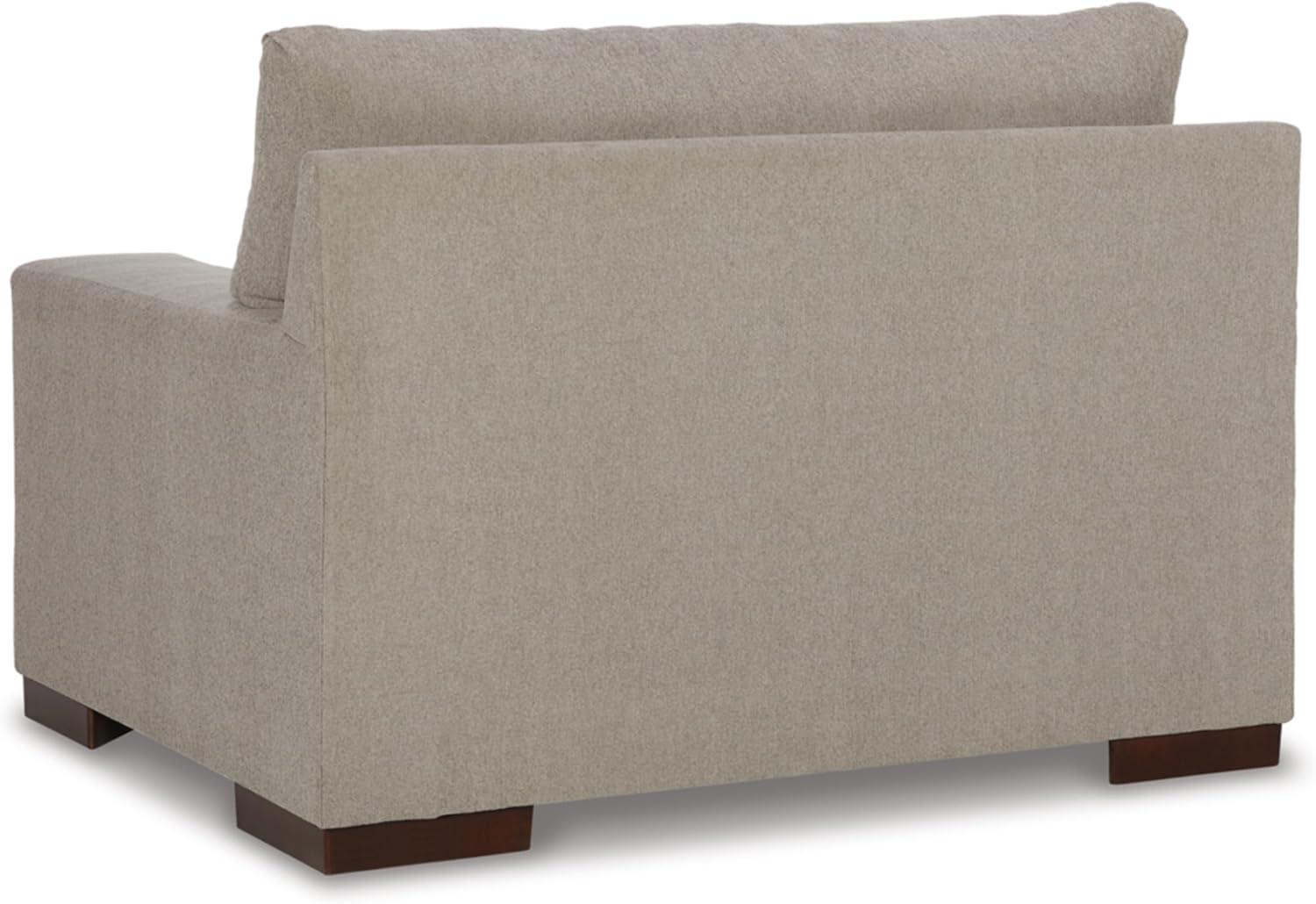 Beige Flax Contemporary Oversized Stationary Chair