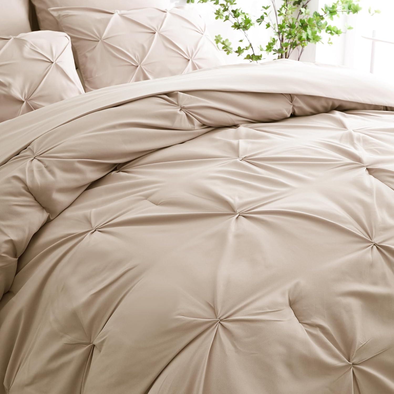 Comforter Set Queen Beige - Queen - 7 Piece