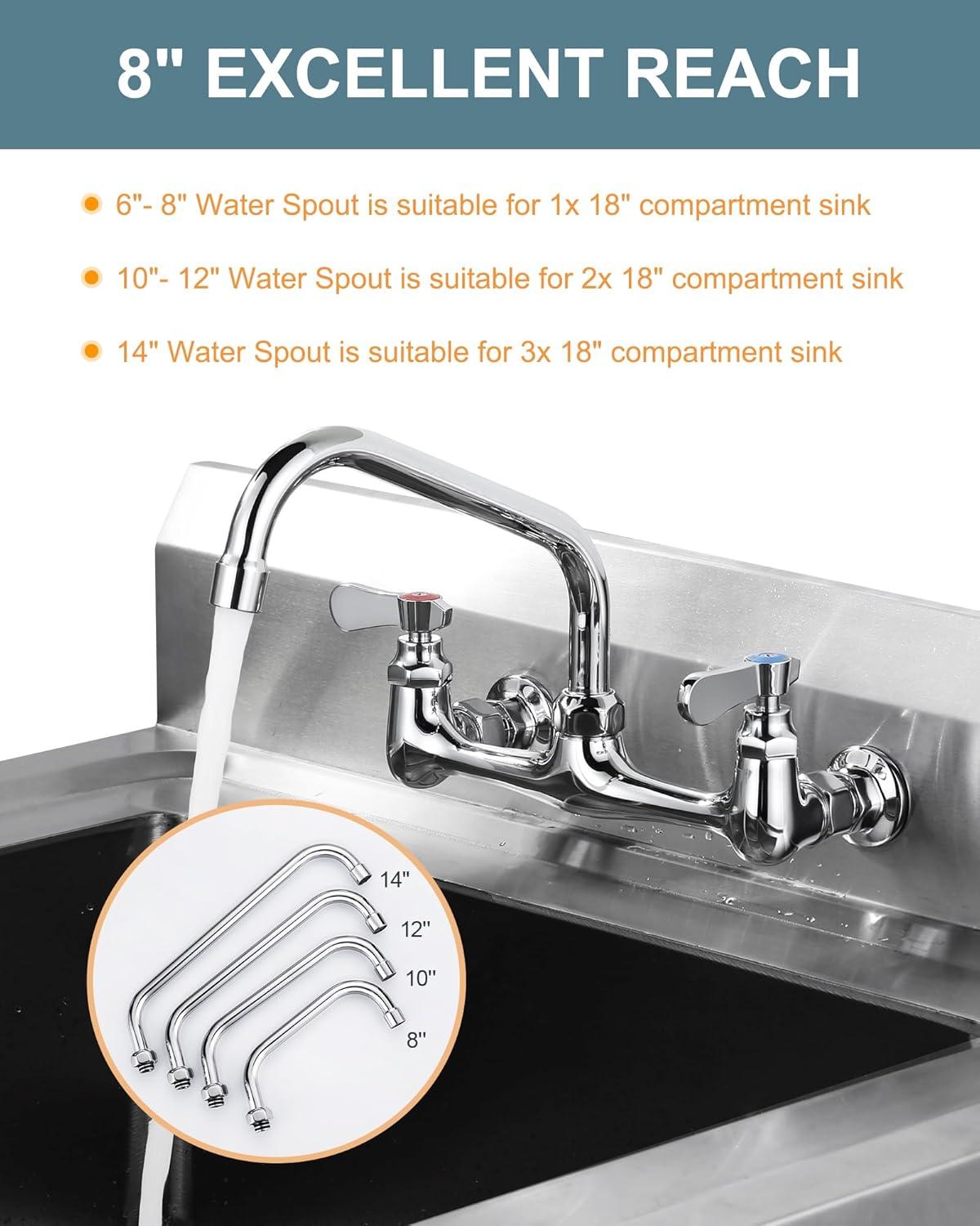 8" Faucet Swing Spout Replacement In Polished Chrome-G3/4 Internal Thread