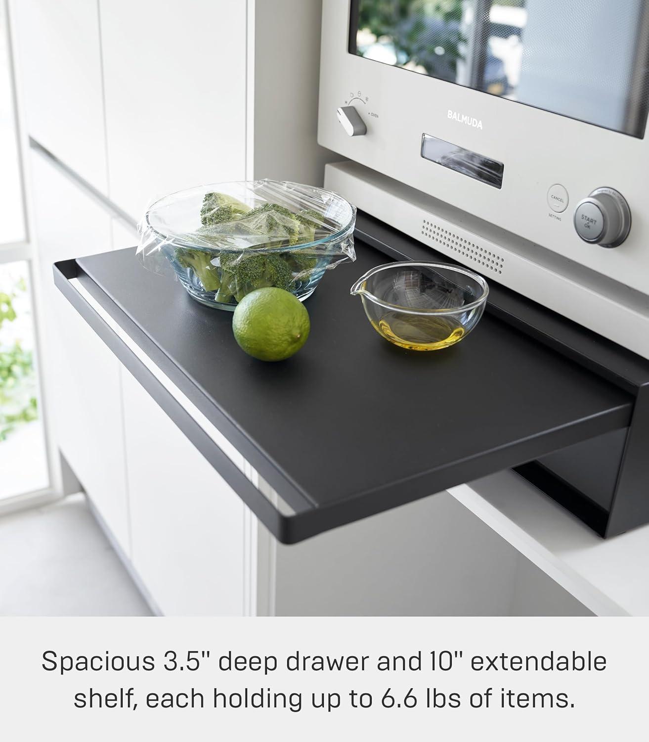 Yamazaki Home Yamazaki Home Countertop Drawer With Pull-Out Shelf, Steel, Holds 37 Lbs