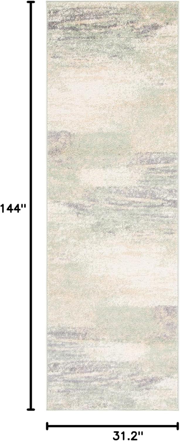 SAFAVIEH Adirondack Rudyard Abstract Runner Rug, Ivory/Sage, 2'6" x 12'