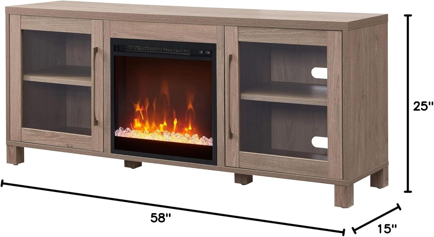 Evelyn&Zoe Quincy Rectangular TV Stand for TV's up to 65", Antiqued Gray