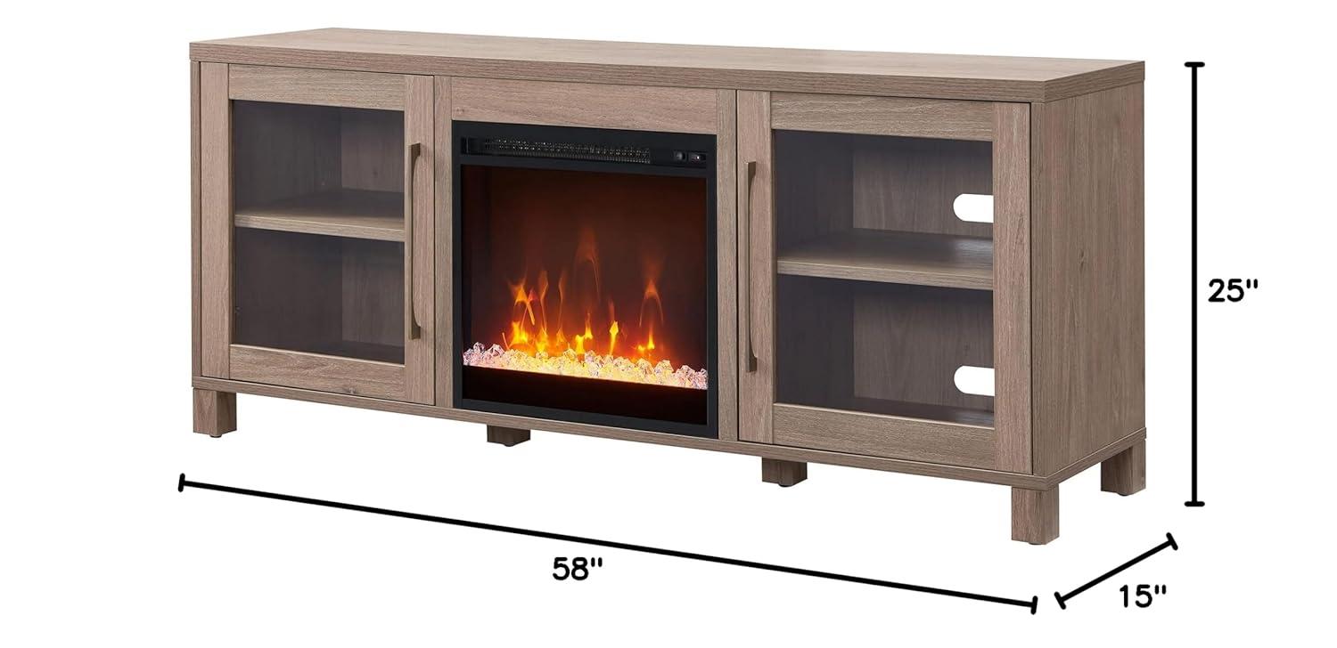 Evelyn&Zoe Quincy Rectangular TV Stand for TV's up to 65", Antiqued Gray
