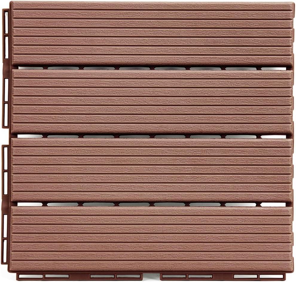 36.75'' L x 36.75'' W Plastic Interlocking Deck Tile