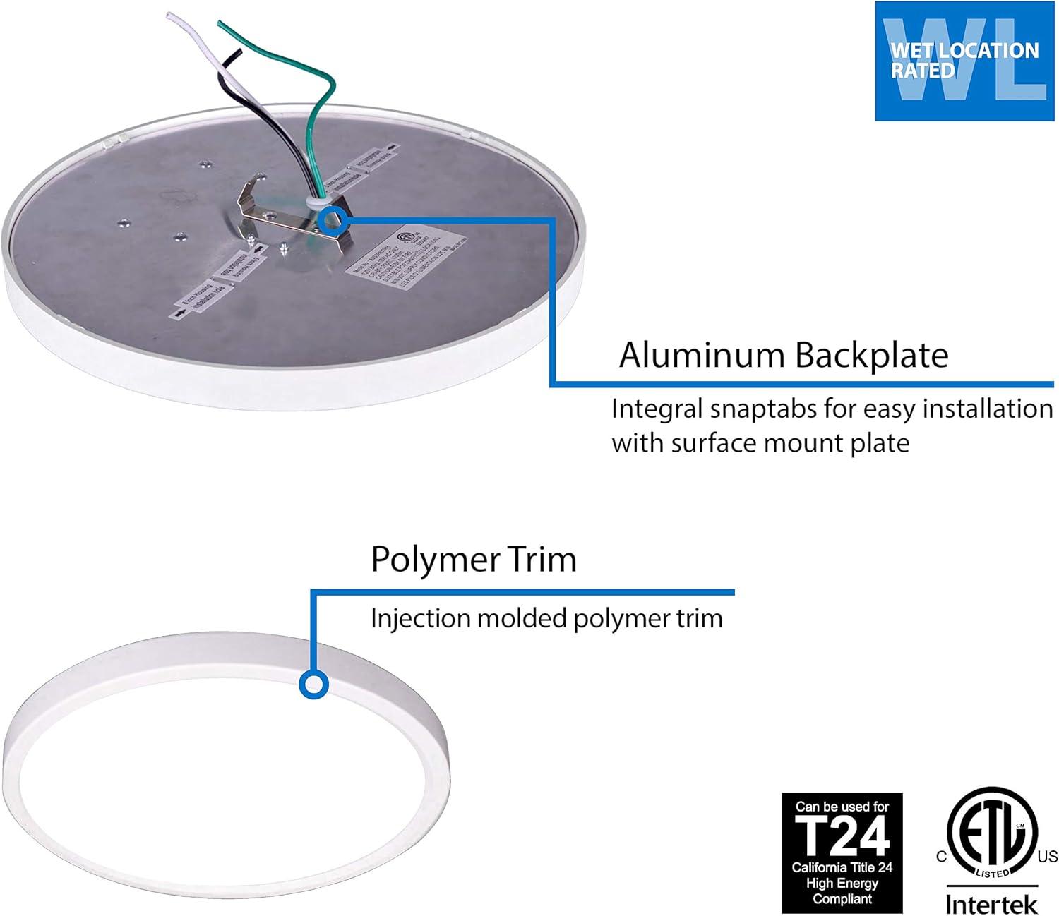 9-Inch White Aluminum Round LED Surface Mount Downlight