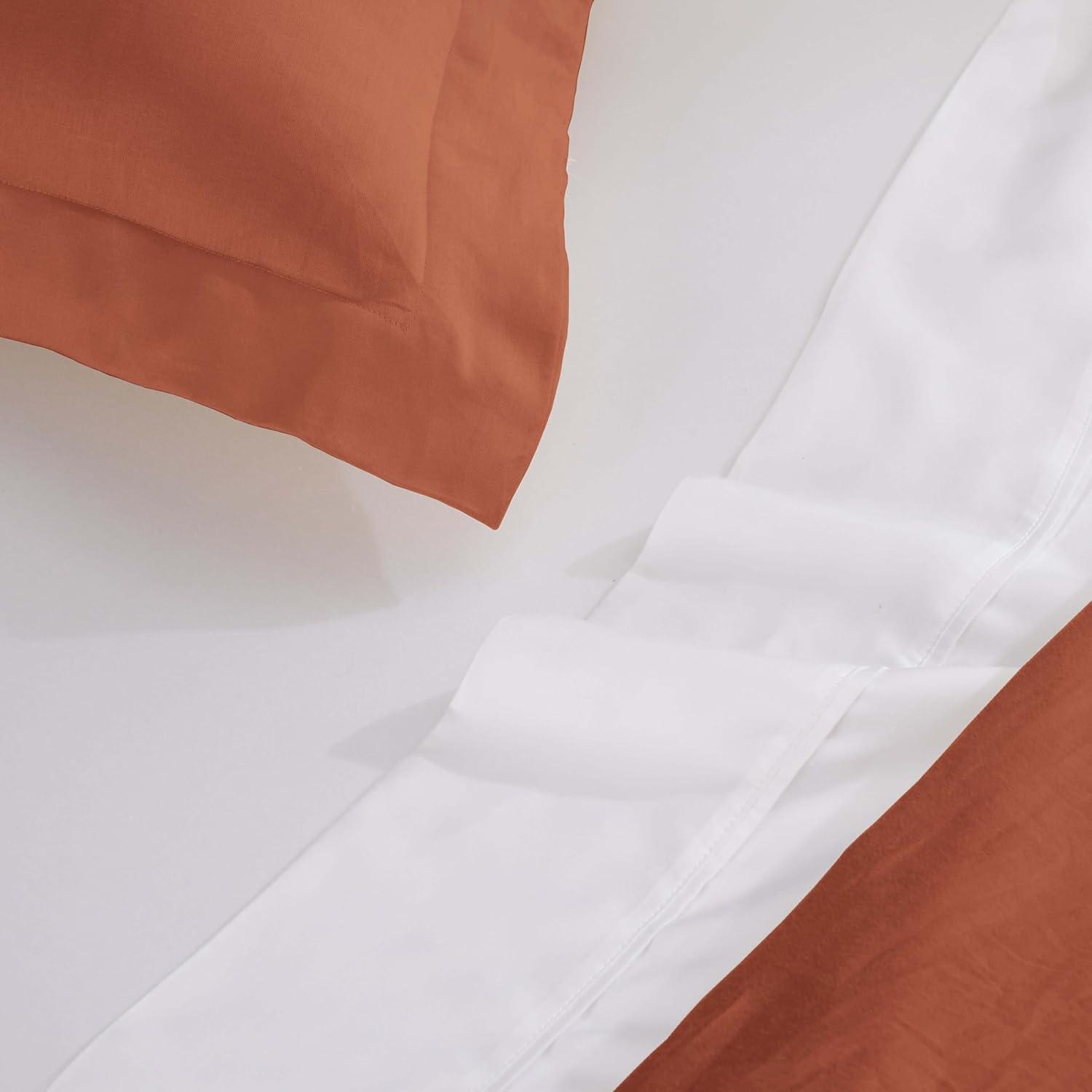 Superior Egyptian Cotton 300 Thread Count Duvet Cover Set, Twin, Pumpkin