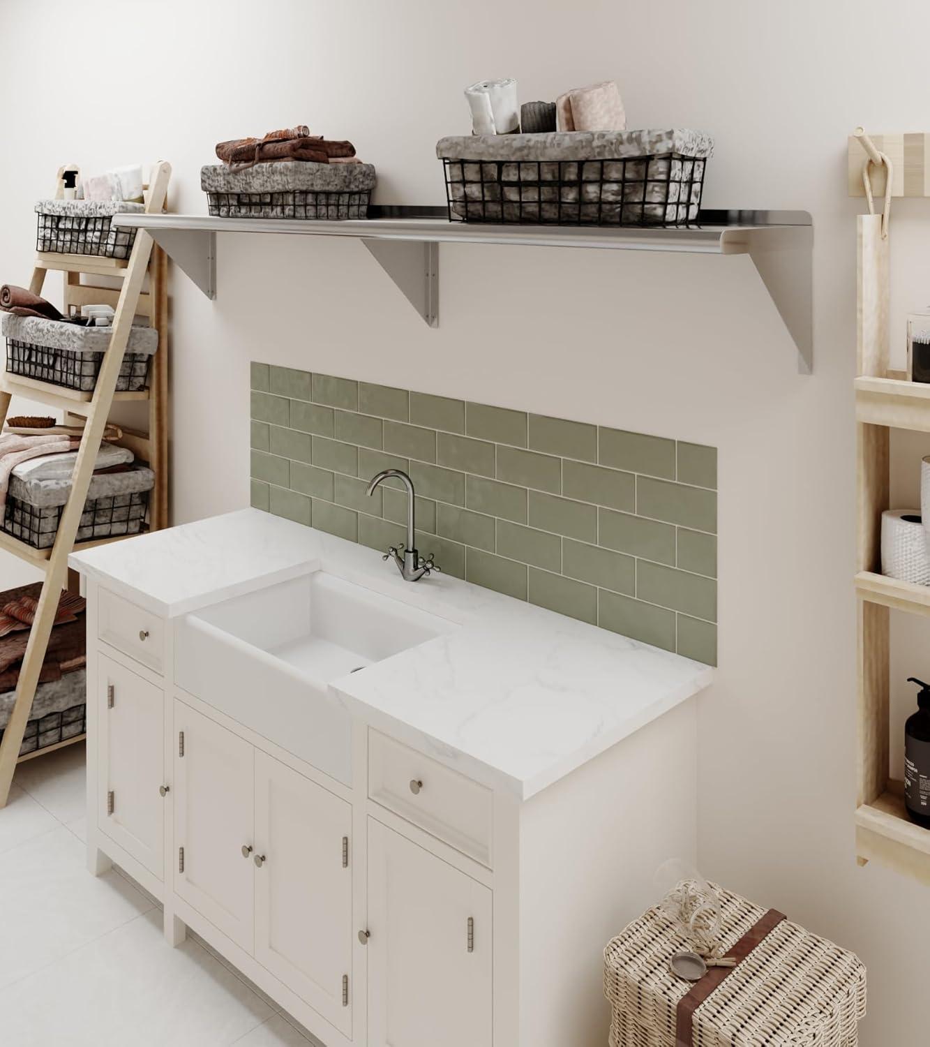 AmGood 12 in. x 72 in. Stainless Steel Wall Shelf | NSF Certified | Appliance & Equipment Metal Shelving | Kitchen, Restaurant, Garage, Laundry, Utility Room