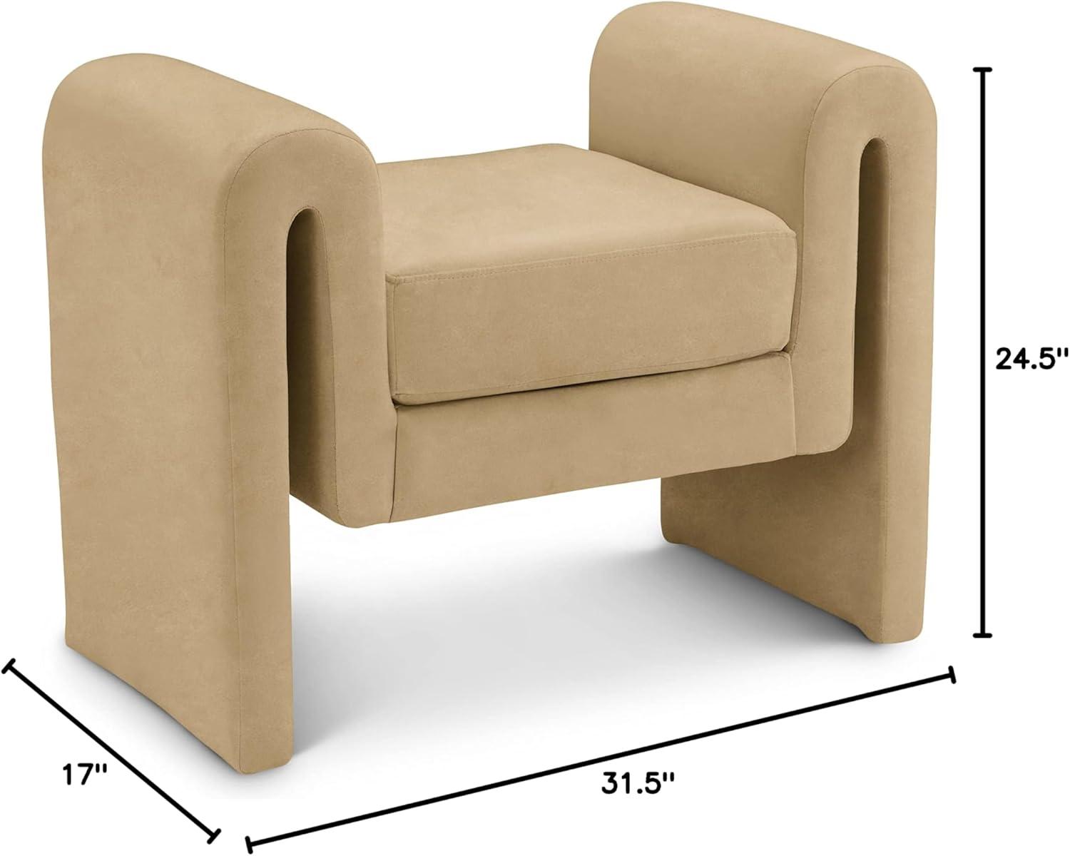 Meridian Furniture Stylus Camel Velvet Bench