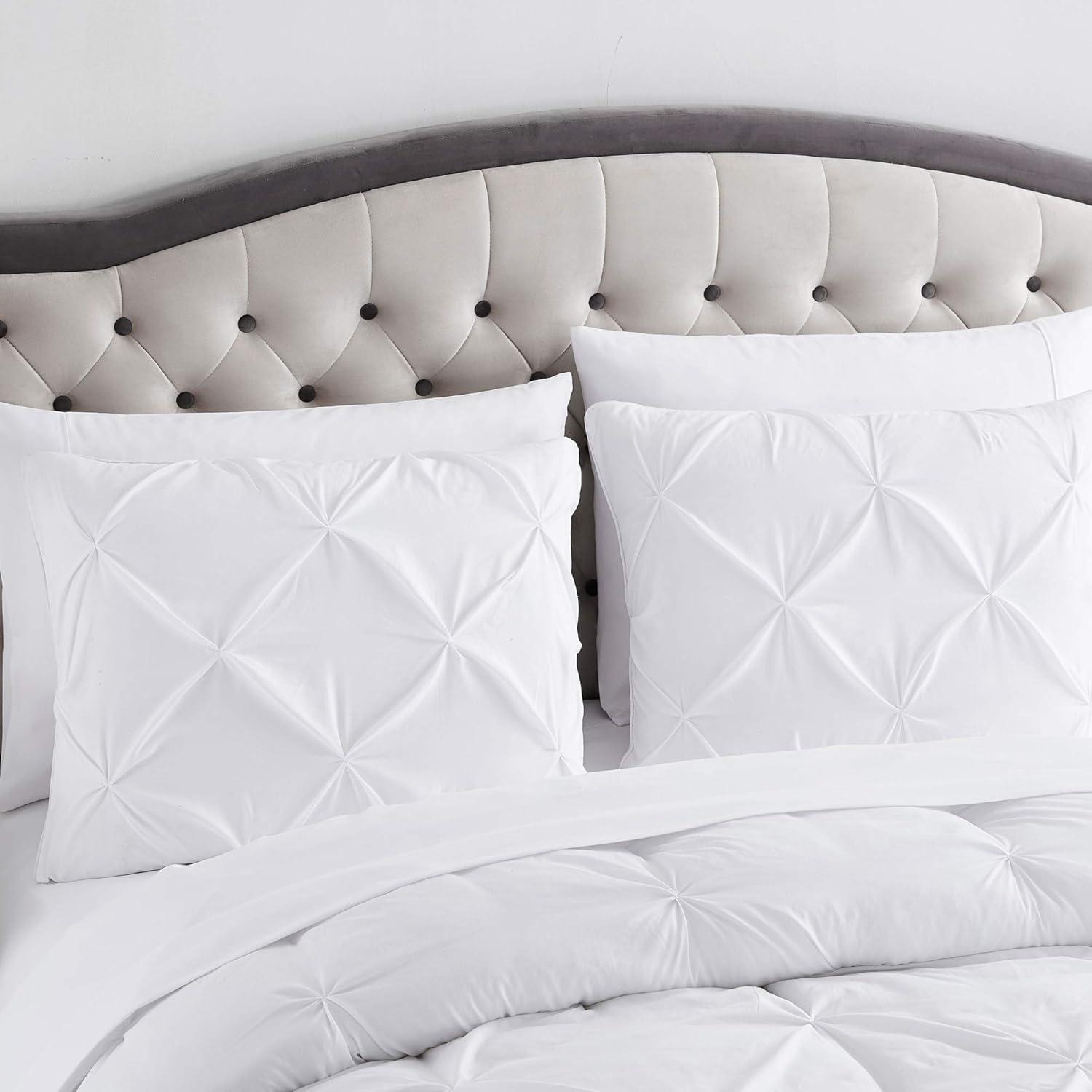 Sweet Home Collection 8 Piece Bed In A Bag Pintuck Comforter Set with Bed Sheets