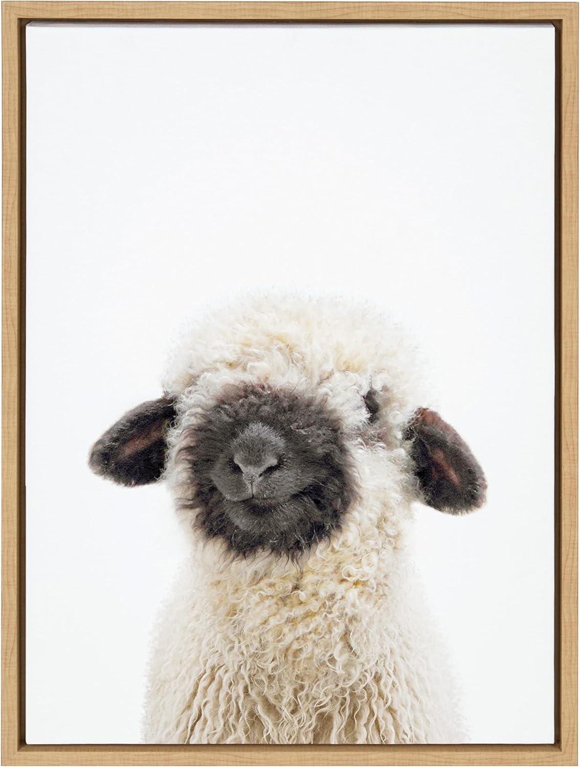 18" x 24" Sylvie Animal Studio Black Nosed Sheep Frame Canvas by Amy Peterson - Kate & Laurel All Things Decor