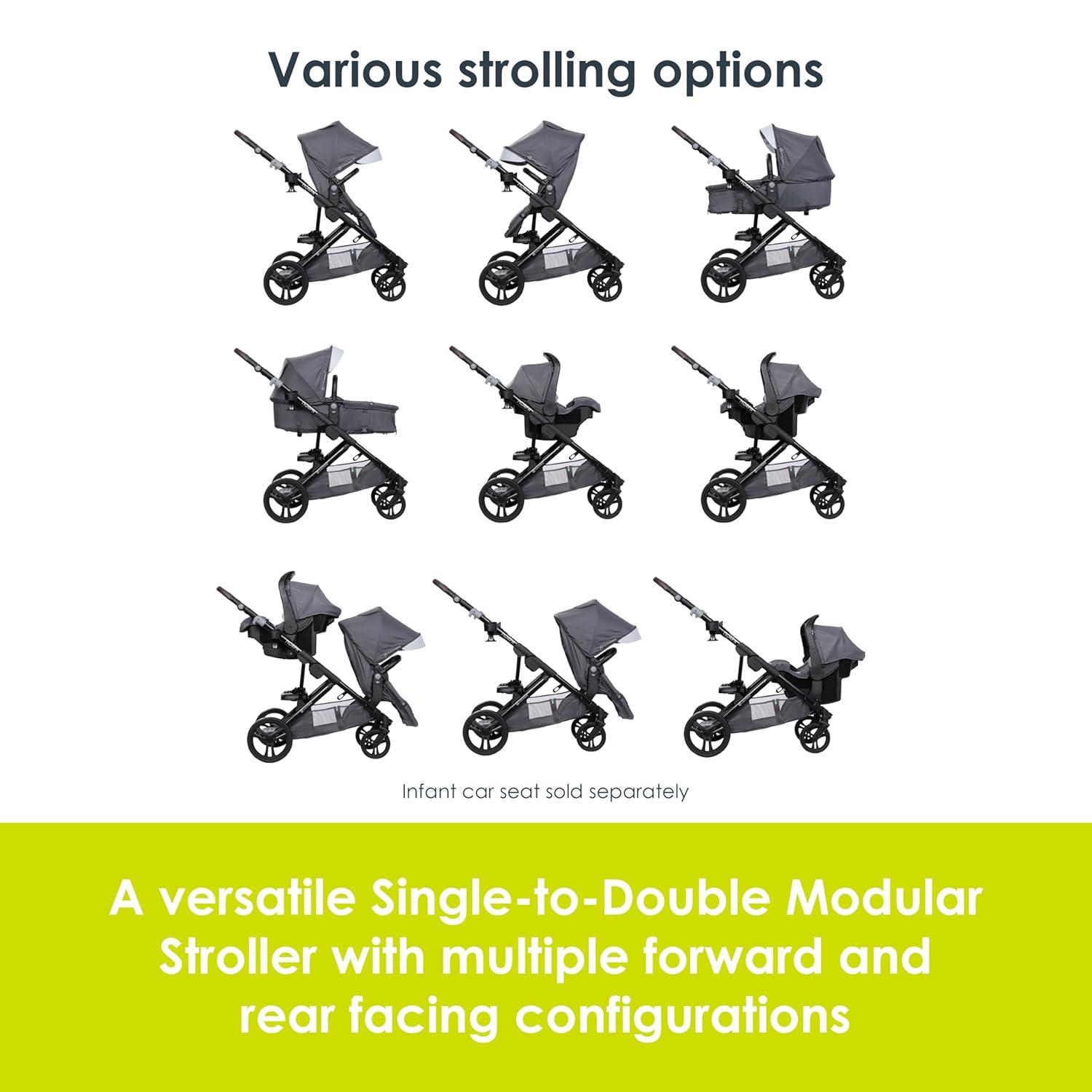 Baby Trend Morph Single to Double Modular Stroller - Dash Gray