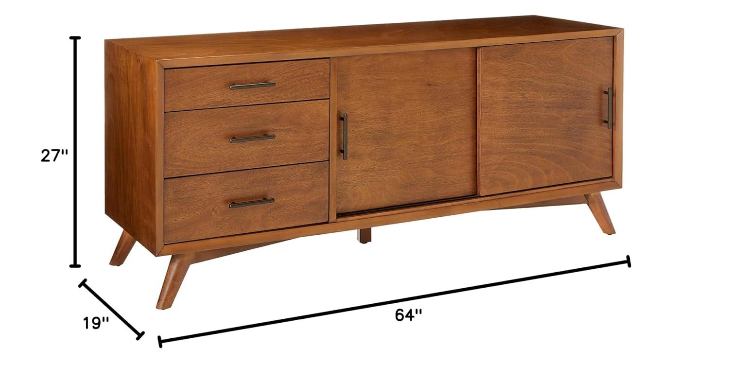 Alpine Furniture Flynn Large Wood TV Console in Acorn Brown