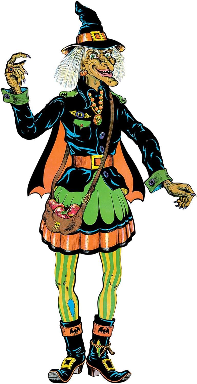Beistle Vintage Halloween Jointed Witch, 4' 9", (1/Pkg) Multicolored