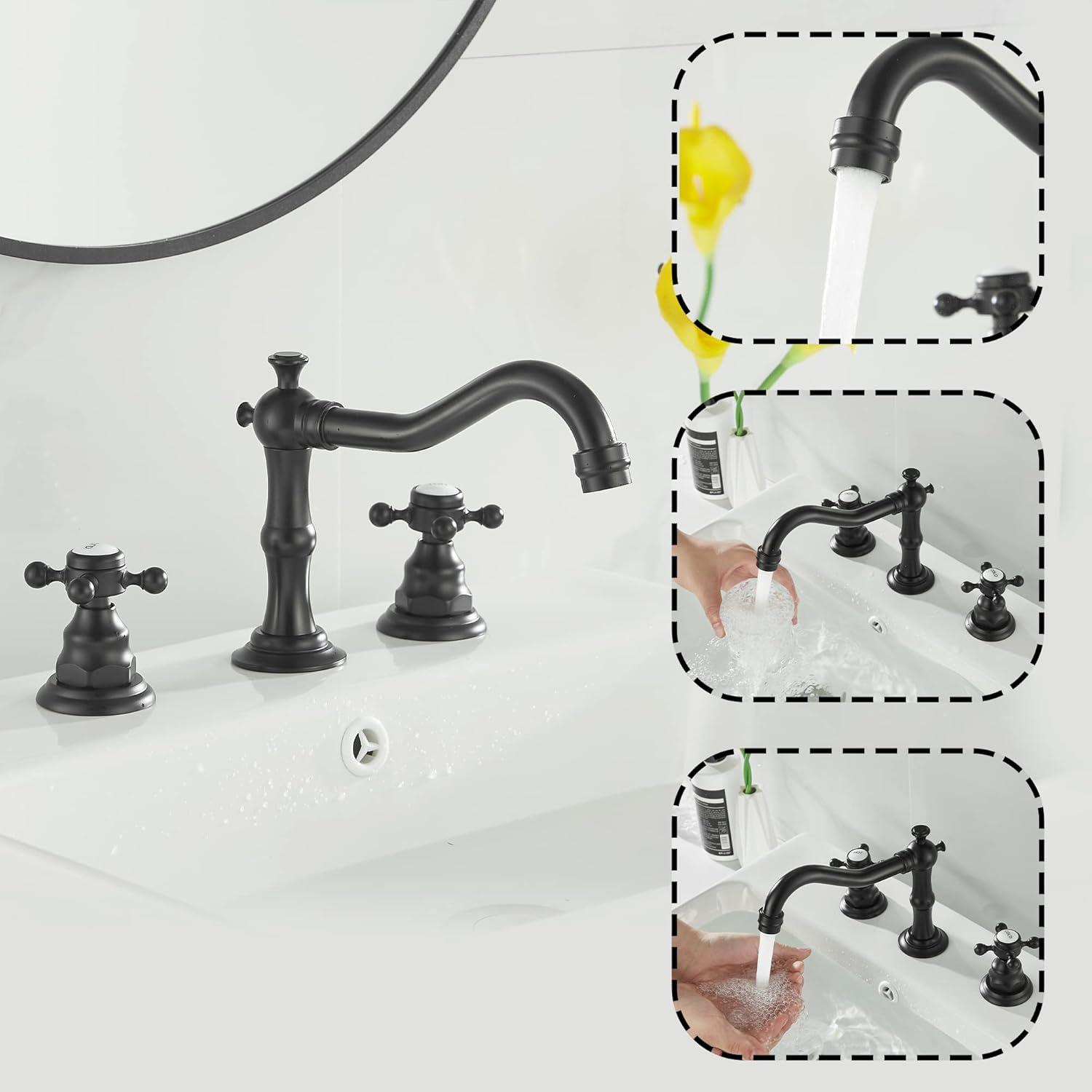 Widespread 2-handle Bathroom Faucet with Drain Assembly