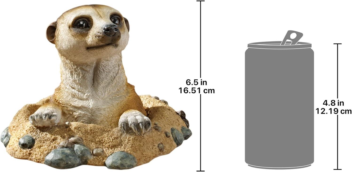 Design Toscano QL57081 Out of the Kalahari Meerkat Garden Animal Statue, 10 Inch, Polyresin, Full Color