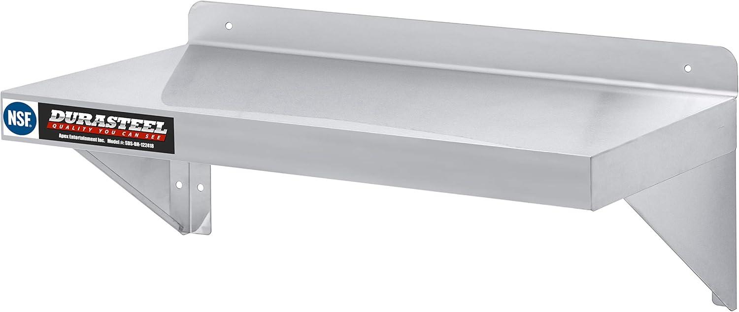 DuraSteel Stainless Steel Wall Shelf - 72" Wide x 14" Deep Commercial Grade - NSF Certified