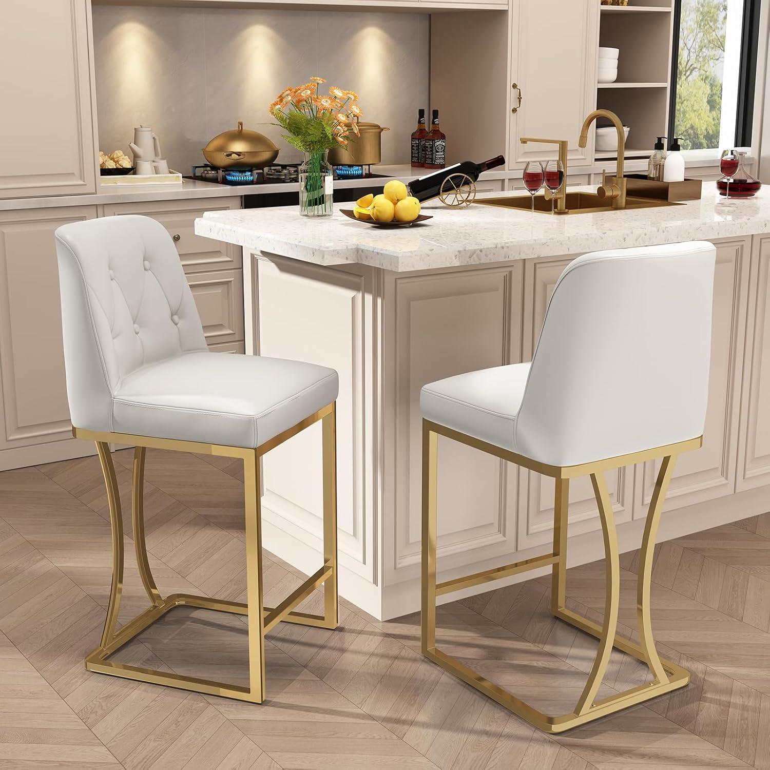 Mercer41 24" Counter Height Bar Stools with Back Kitchen Island Stools