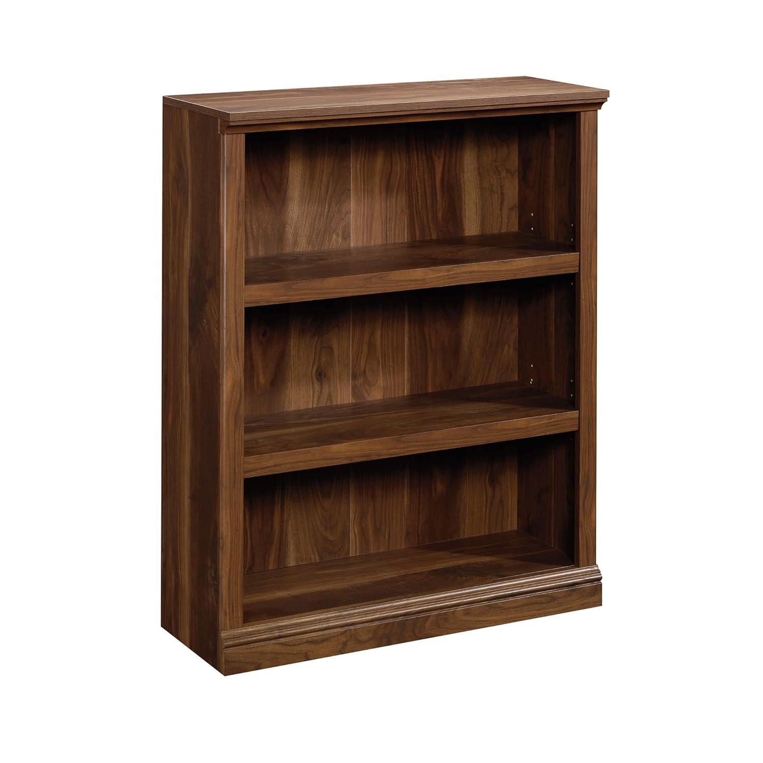44" 3 Shelf Bookcase Walnut - Sauder: Mid-Century Modern, MDF, Metal Hardware