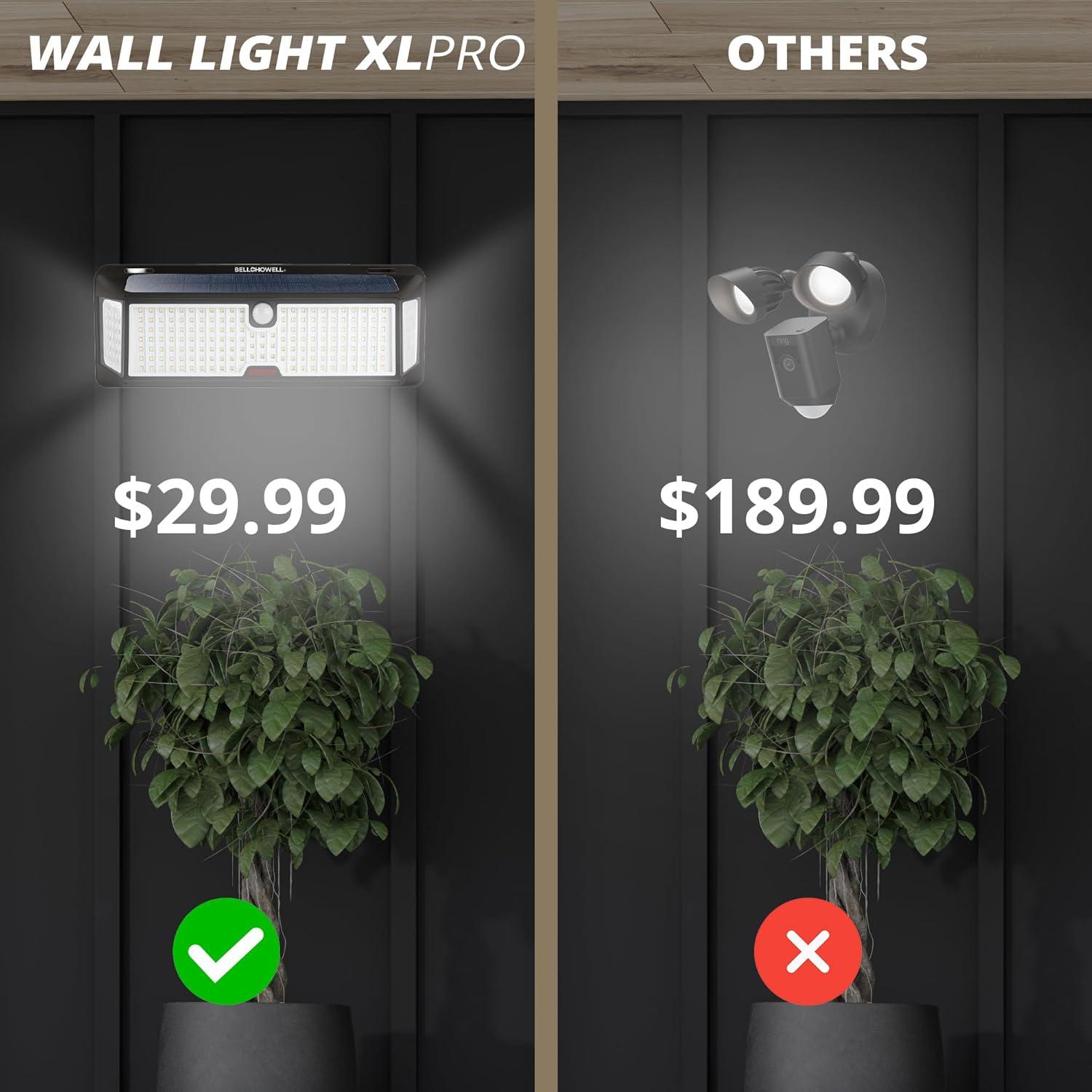 Bell + Howell Bionic Wall Light XL Pro – 1000 Lumens Solar Powered Motion Activated Outdoor LED Light