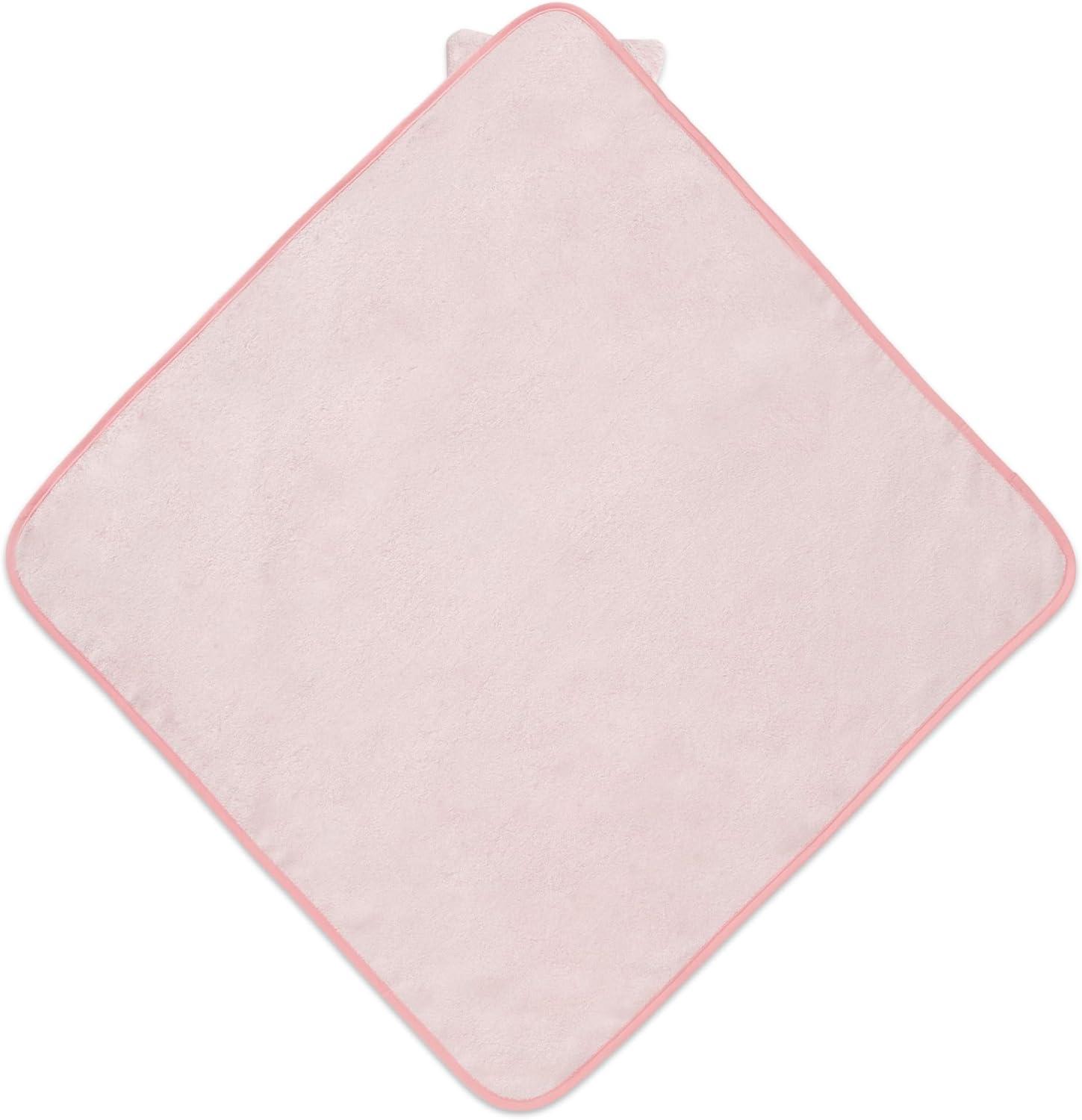 Delta Children Baby/Infant Hooded Bath Towel - Super Soft and Absorbent- Newborn Essential - Ideal Baby Registry/Shower Gift for Boys and Girls, Pink Cat