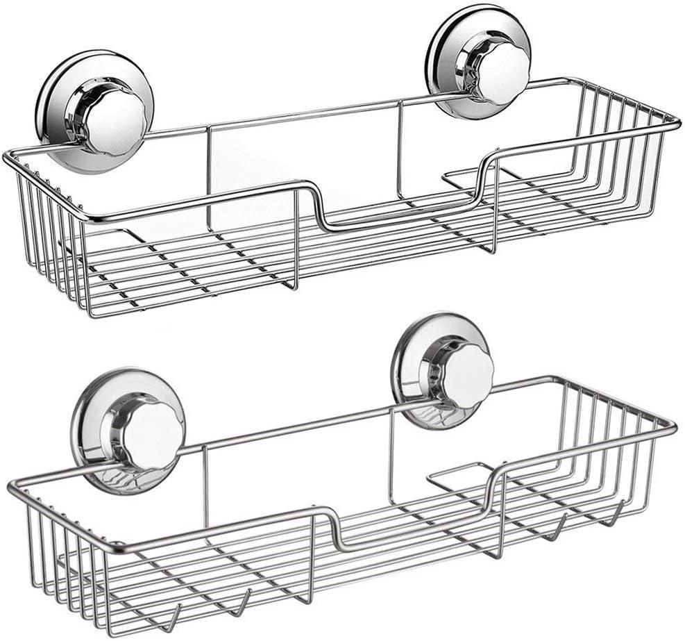 Stainless Steel Suction Mount Shower Caddy Set