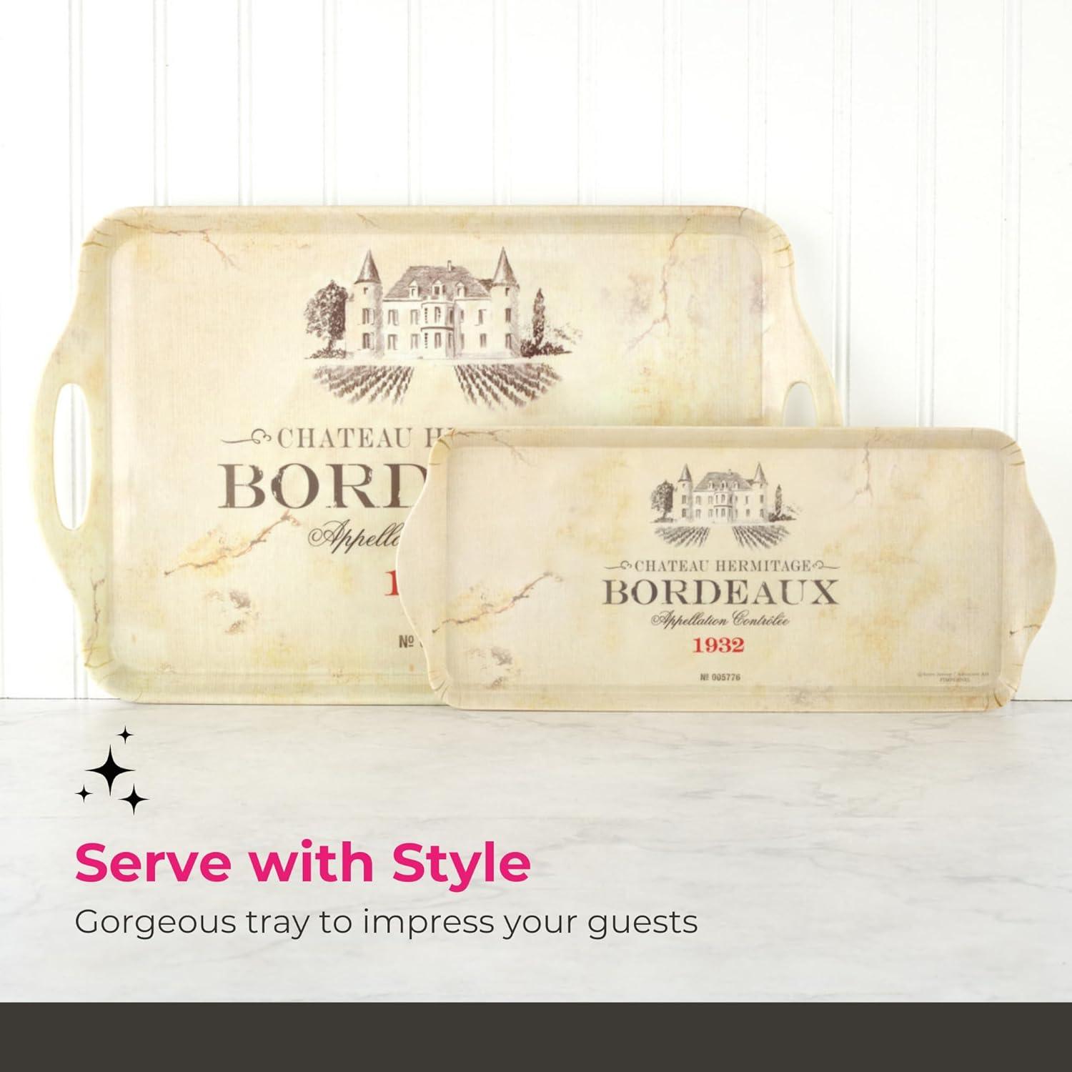 Pimpernel Pimpernel Vin De France Large Melamine Hndld Tray 18.9 X11.6"