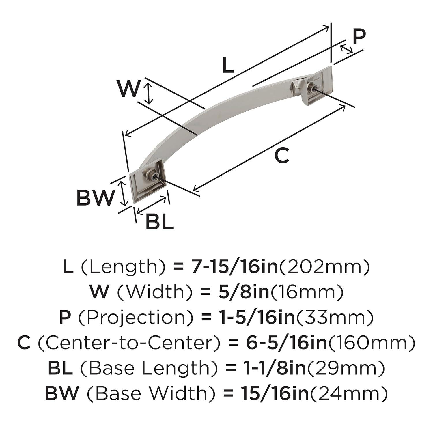 Amerock Candler 6-5/16 inch (160mm) Center-to-Center Polished Nickel Cabinet Pull