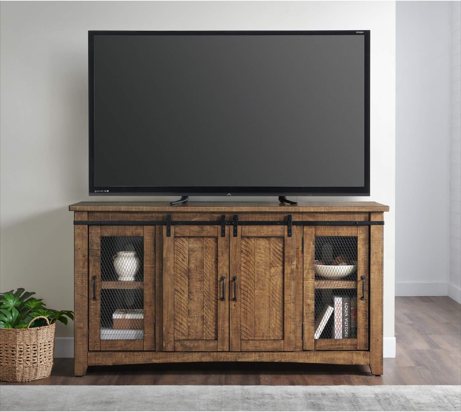 Chesapeake Solid Wood TV Stand Natural Brown Finish - Martin Svensson Home