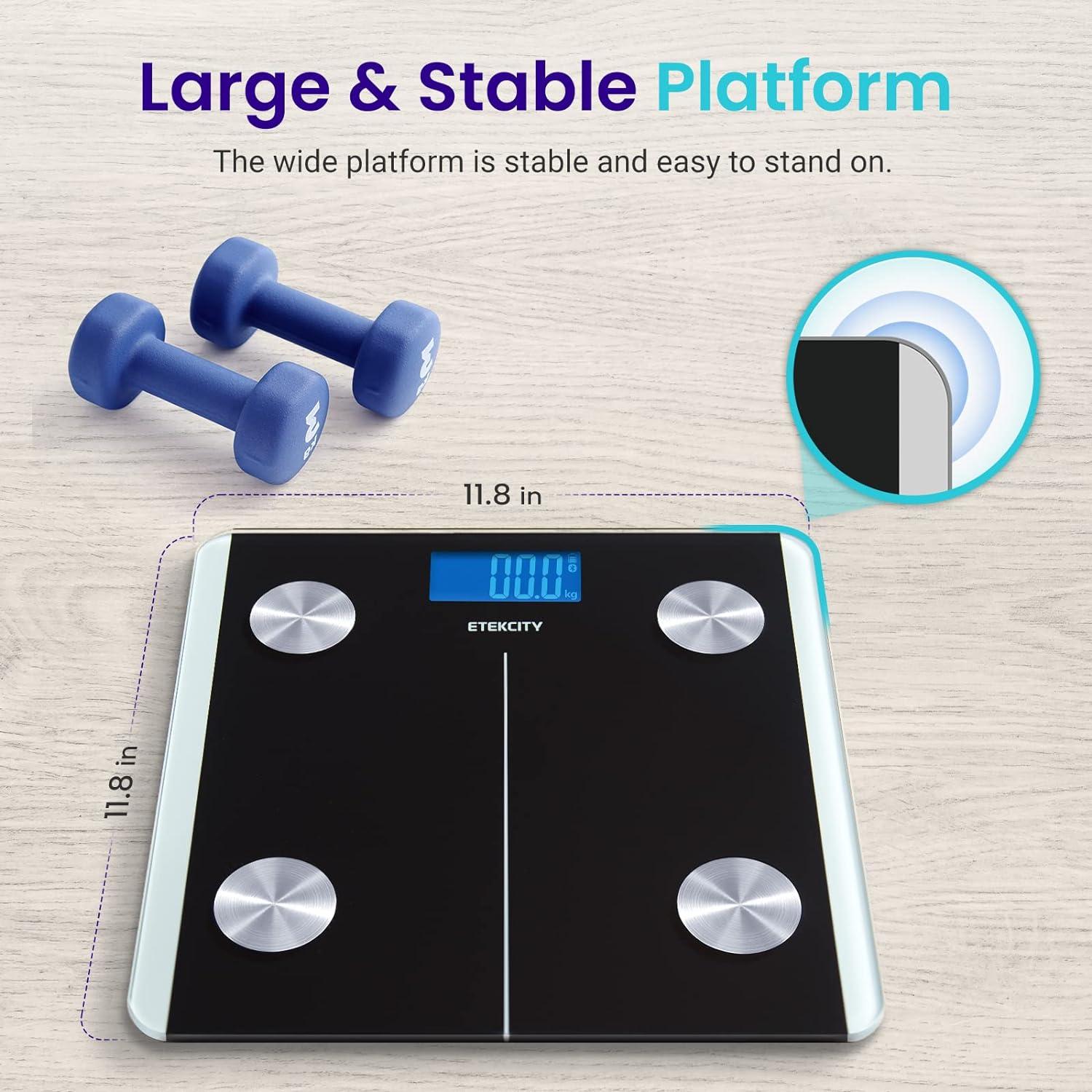 Black Digital Smart Body Analysis Floor Scale with Bluetooth