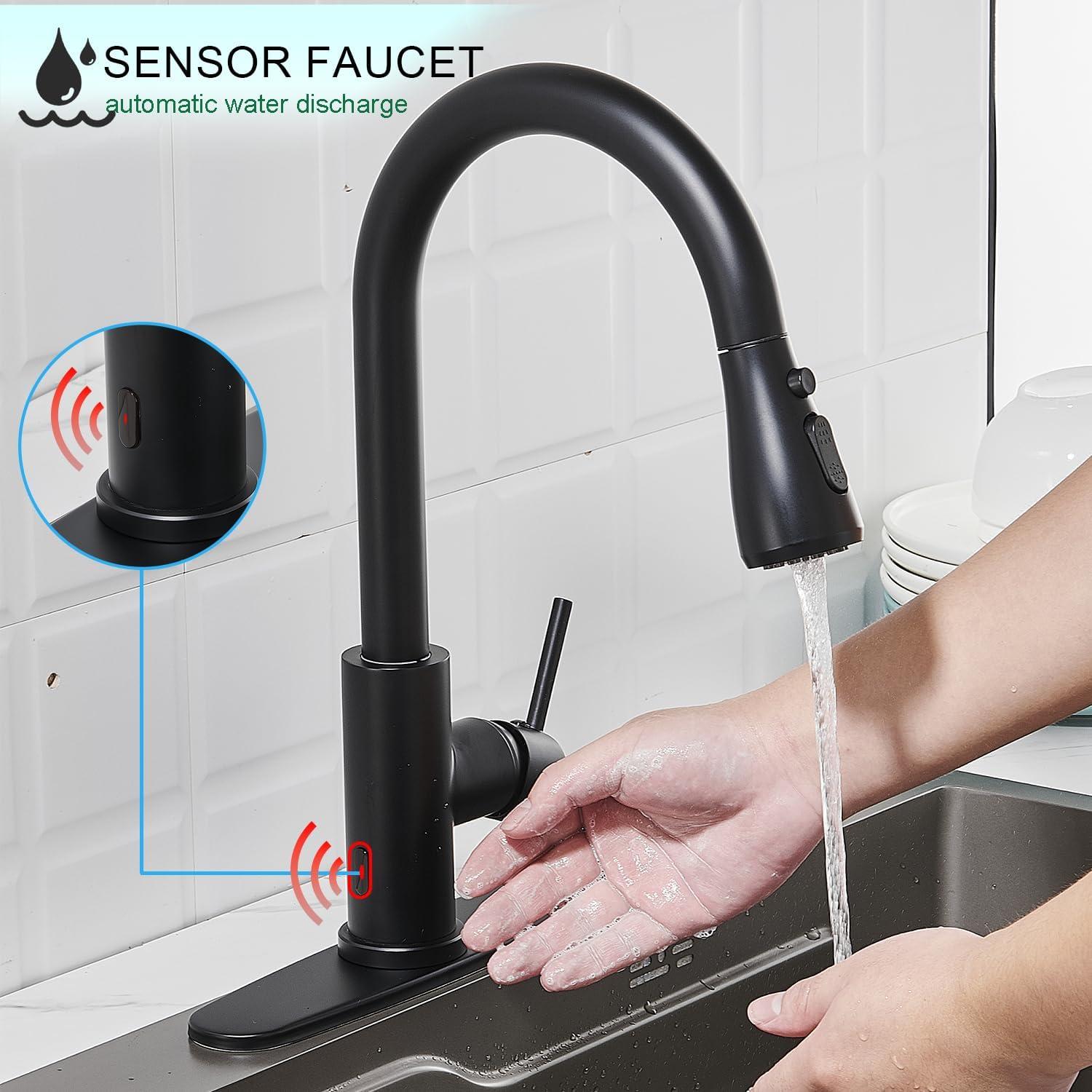 ARCORA ARCORA Stainless Steel  Single Handle Pull-Down Sprayer Kitchen Faucet Set with Touchless Sensor AR7100301B-DC