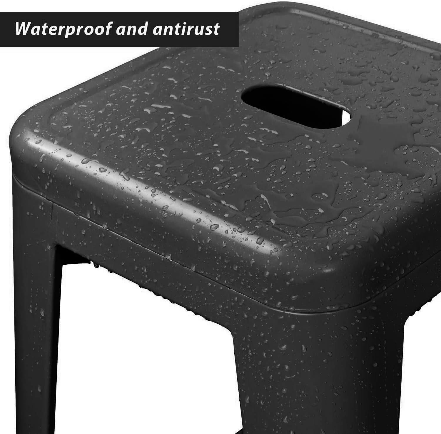 Williston Forge Kohki 24" Counter Stool Metal Bar Stools Counter Height Barstools Backless Indoor/Outdoor Bar Stools Kitchen Counter Stools Chairs(Set of 4)