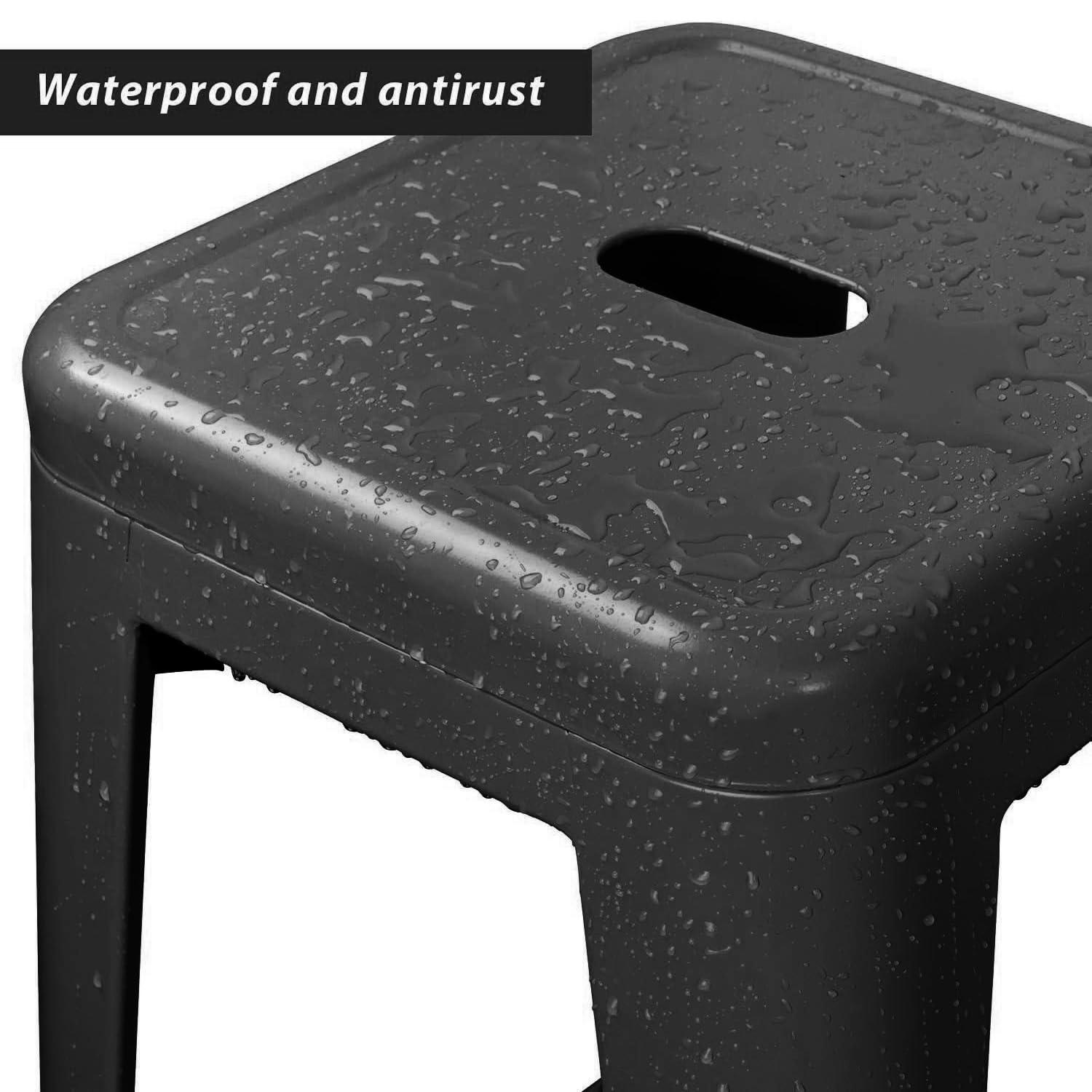 Williston Forge Kohki 24" Counter Stool Metal Bar Stools Counter Height Barstools Backless Indoor/Outdoor Bar Stools Kitchen Counter Stools Chairs(Set of 4)