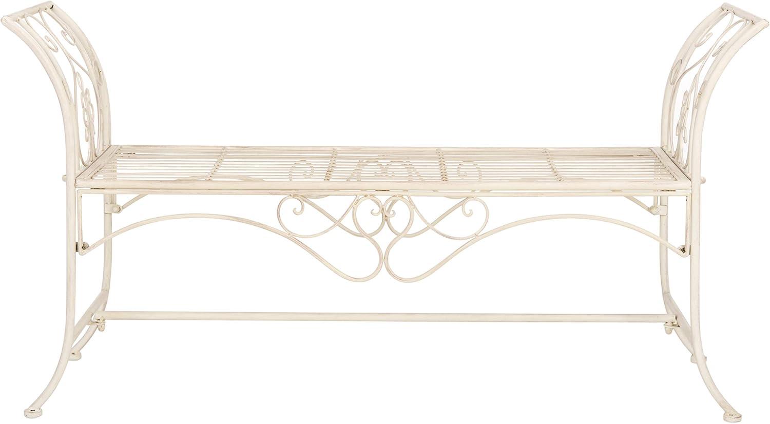 Adina Wrought Iron 51.25 Inch W Outdoor Garden Bench  - Safavieh