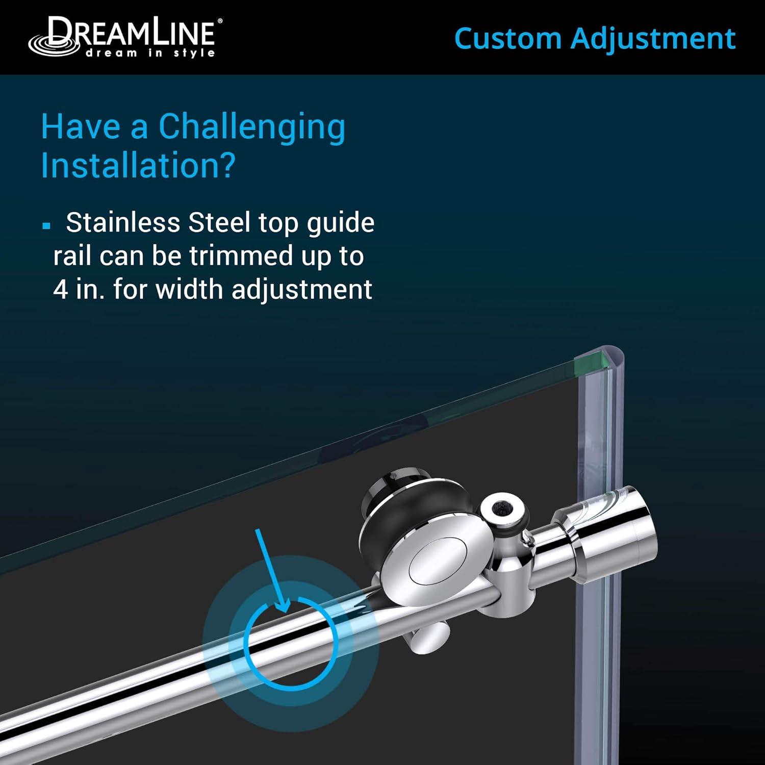 72.38" W x 34.5" D x 76" H Frameless Rectangle Sliding Shower Enclosure