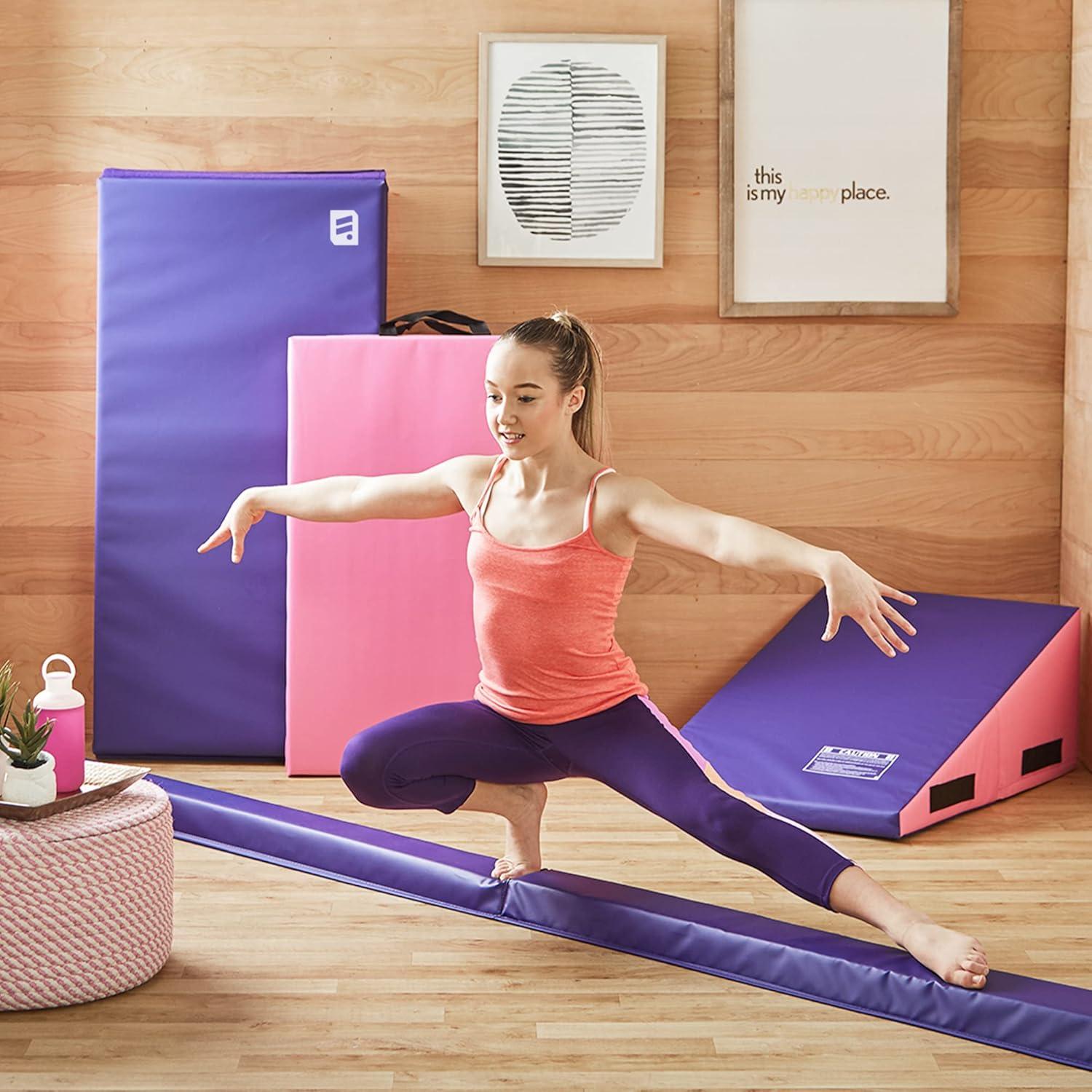 We Sell Mats 9' Folding Floor Balance Beam, Purple