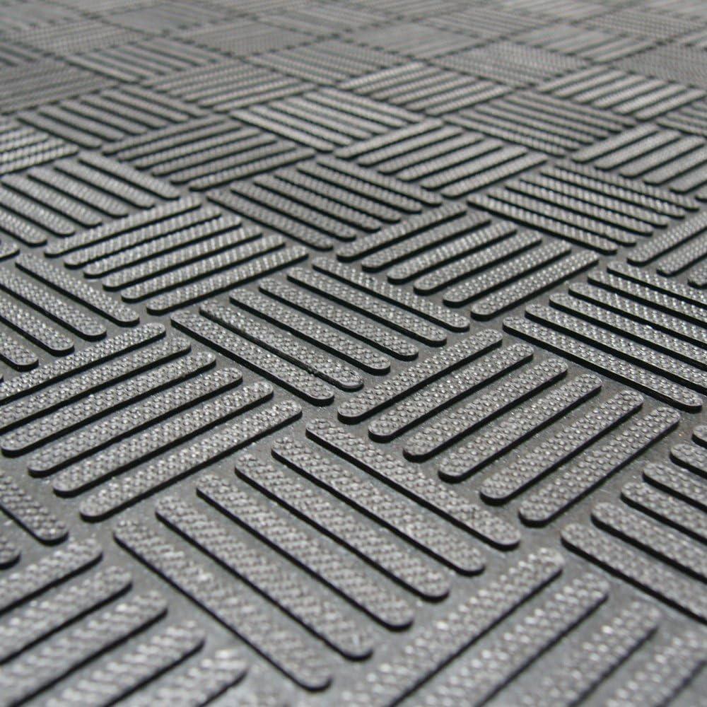 Rubber-Cal "Dura-Scraper Checkered" Entrance Mat - Black