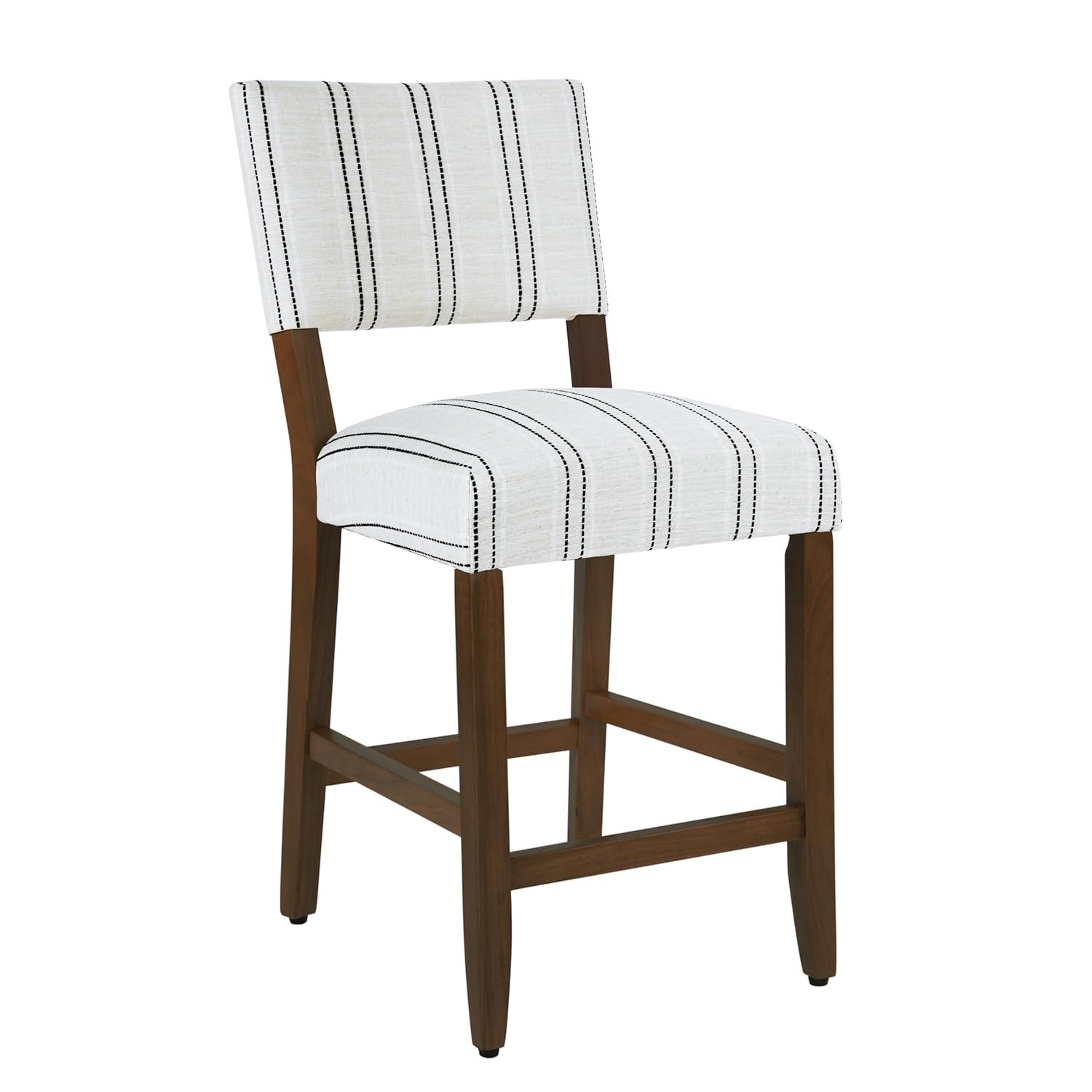 24" Curved Top Counter Height Barstool Safari Taupe - HomePop: Kitchen Seating with Back, Wood Legs