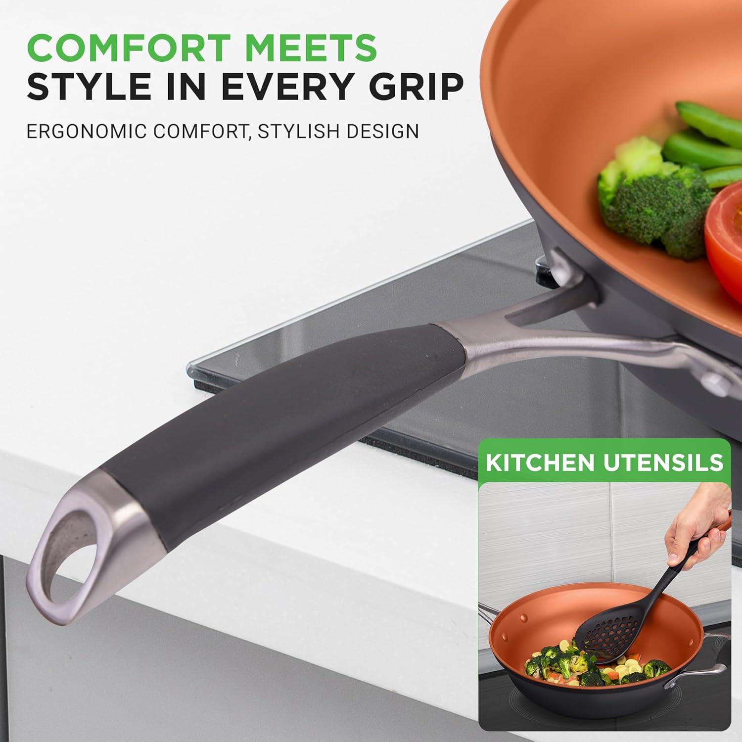 NutriChef 14 - Piece Non-Stick Aluminum Cookware Set