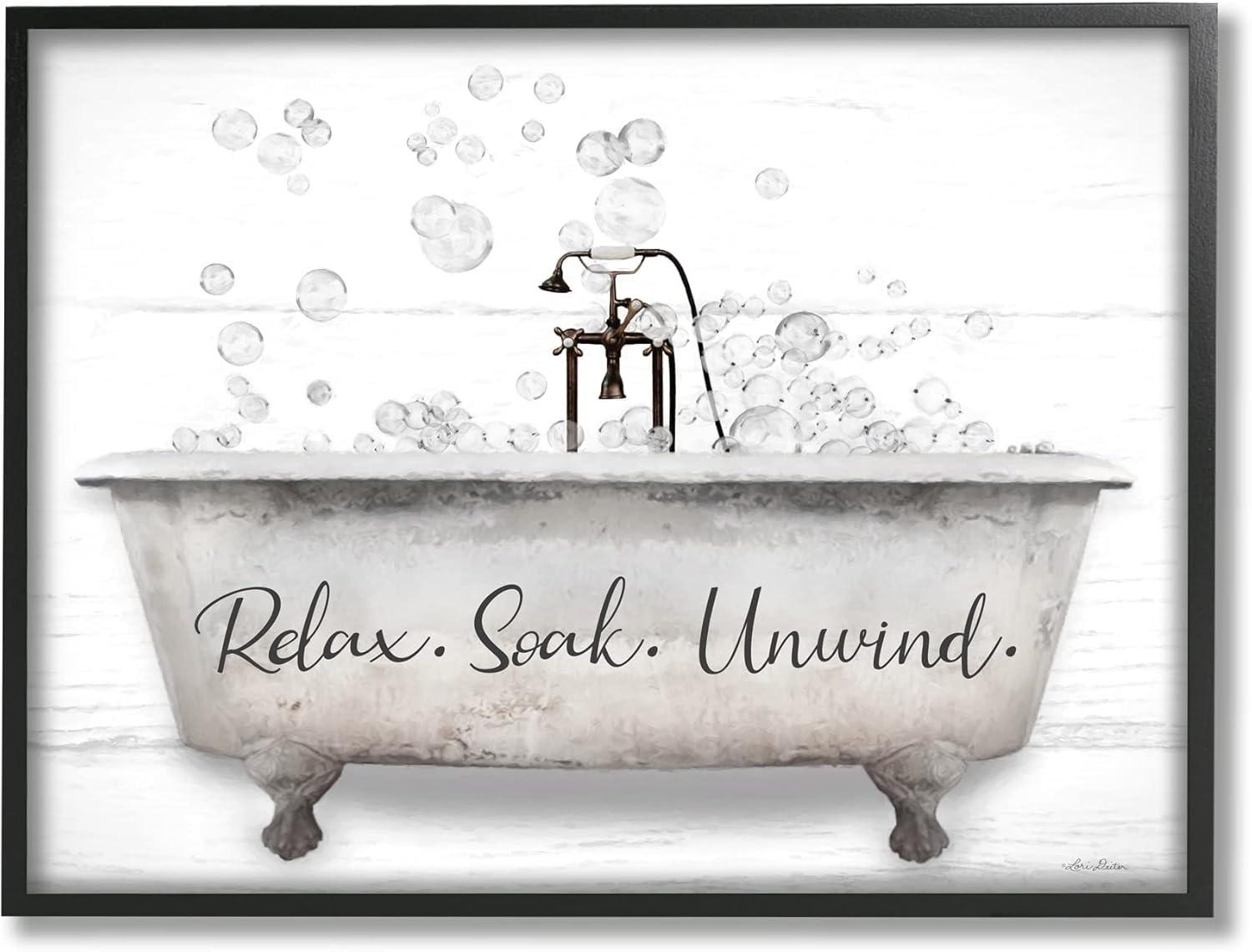 Stupell Industries " Relax Soak Unwind Bathtub Bubbles " by Lori Deiter