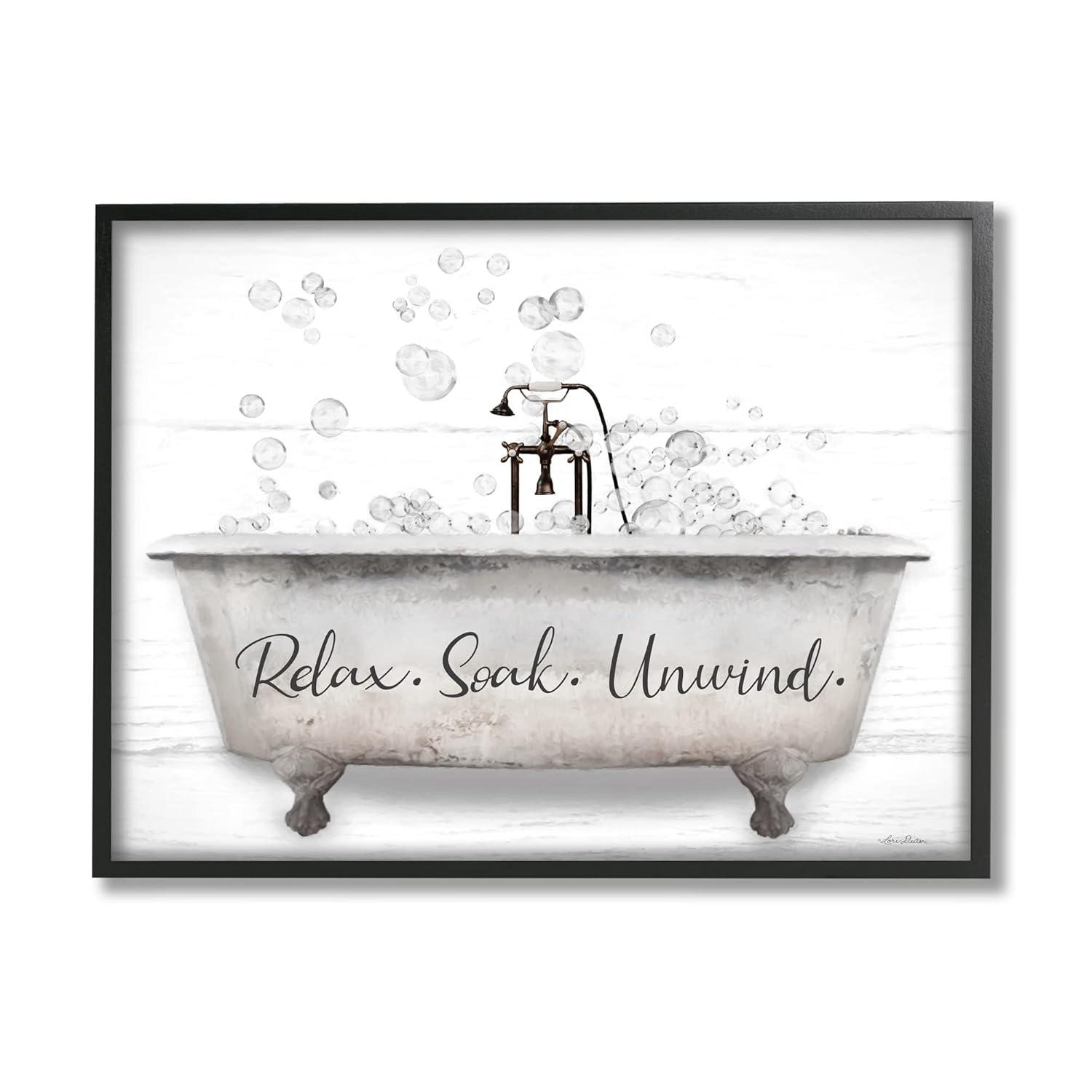 Stupell Industries " Relax Soak Unwind Bathtub Bubbles " by Lori Deiter