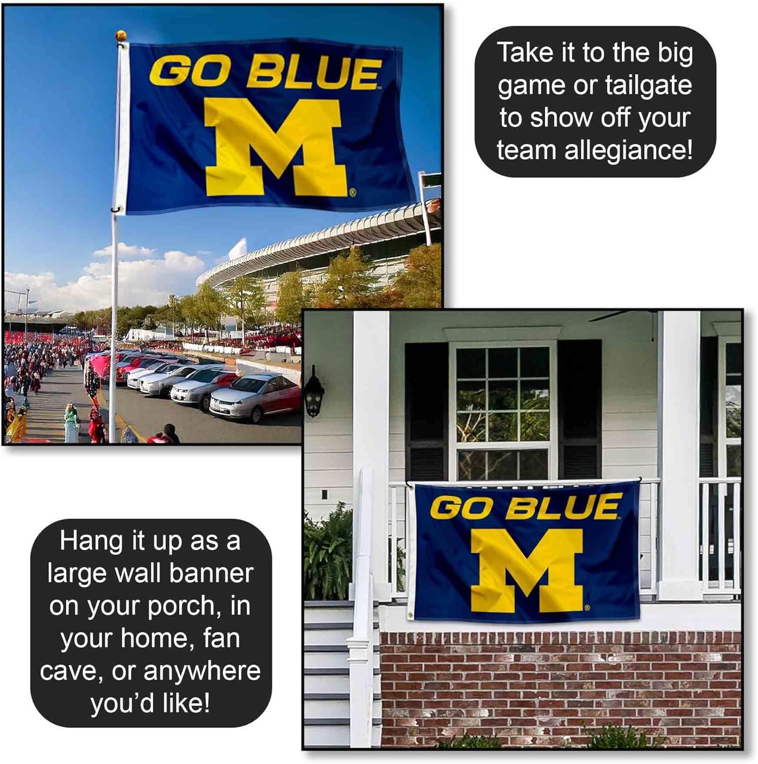 Michigan-Wolverine's 3X5 Indoor Outdoor Banner Flag w/grommets for hanging