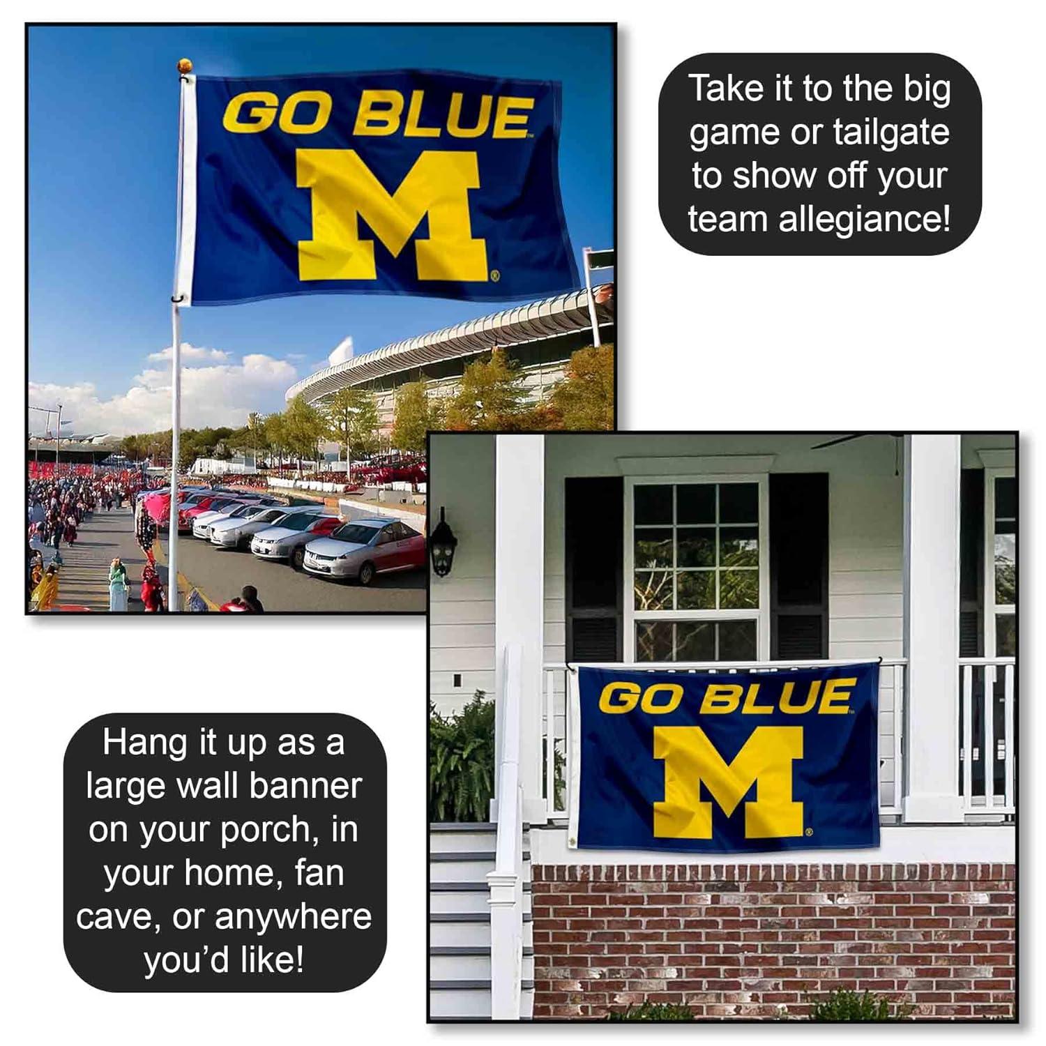 Michigan-Wolverine's 3X5 Indoor Outdoor Banner Flag w/grommets for hanging