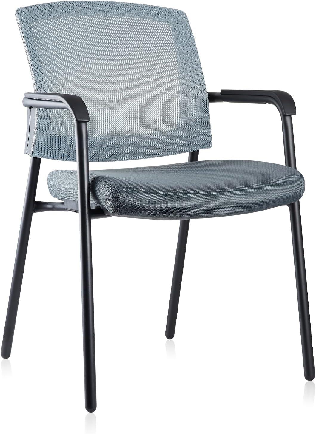 Inbox Zero Nashiya CLATINA Mesh Back 22.2" W Stackable Seat Waiting Room Chair with Metal Frame
