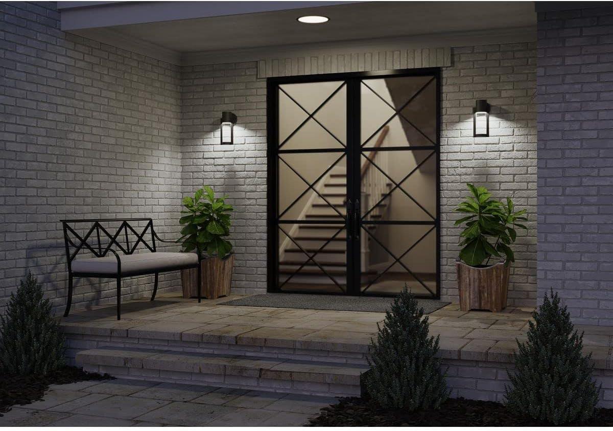 Progress Lighting Z-1030 1-Light Outdoor LED Sconce, Aluminum, Black Finish, Clear Glass Shade